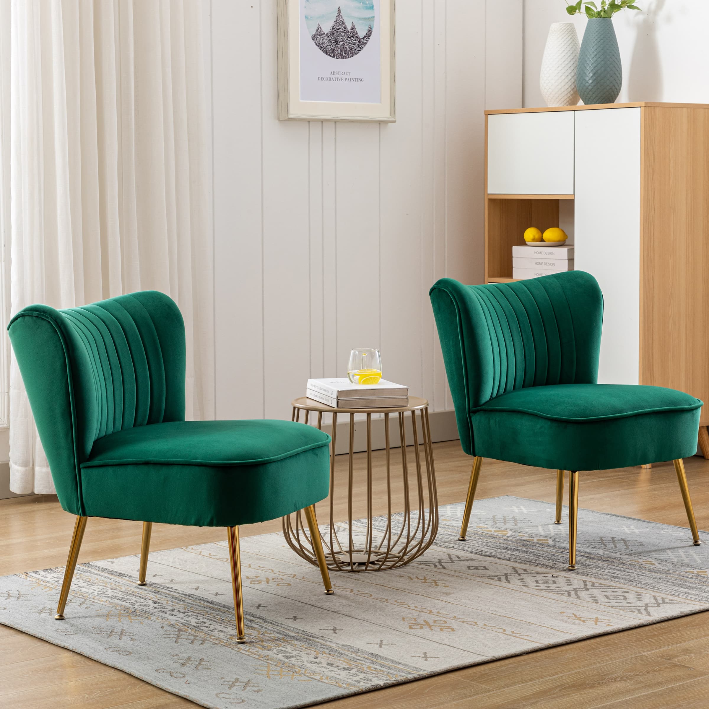 CHICAURA Mid Century Armless Accent Chair Set of 2 - XXX6AC