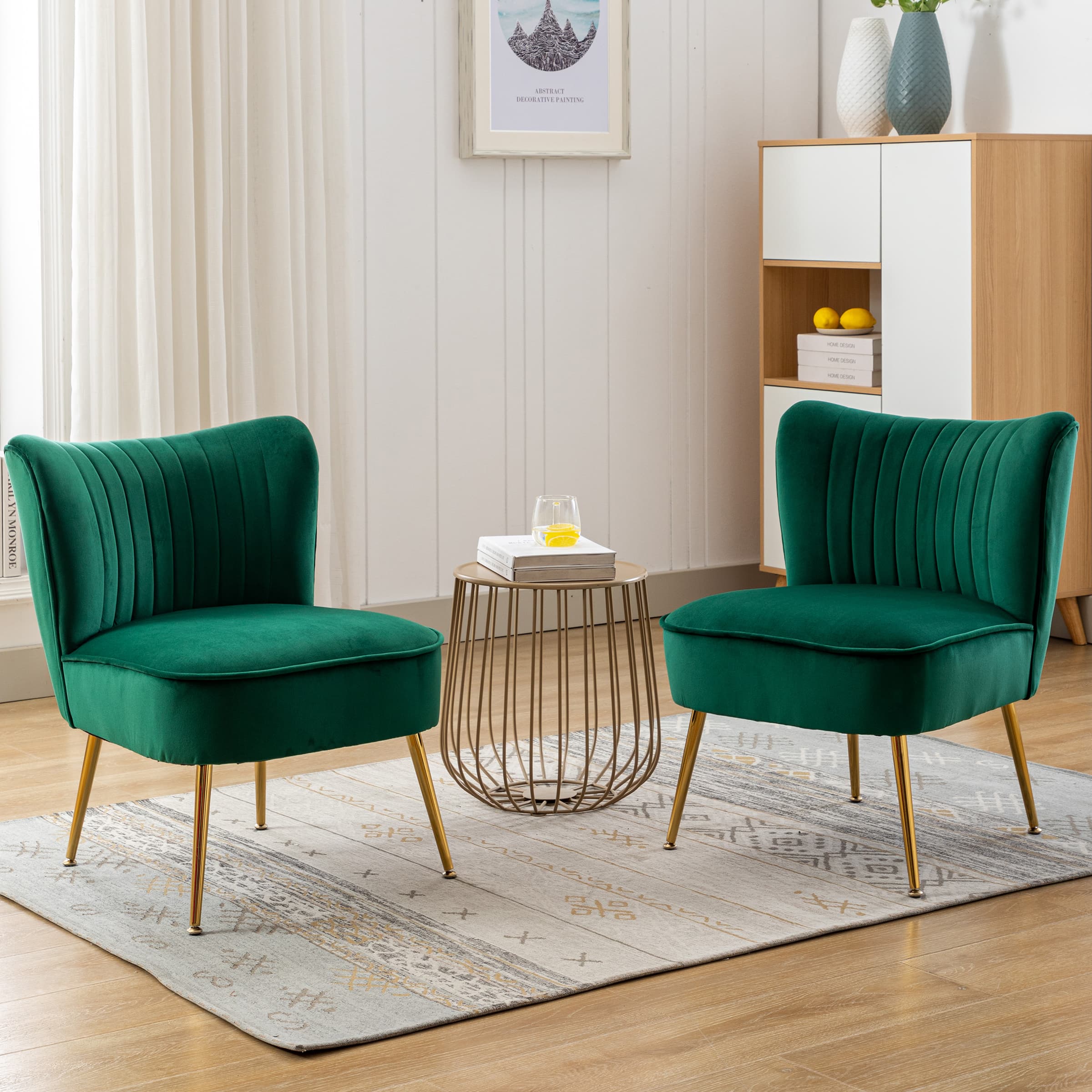 CHICAURA Mid Century Armless Accent Chair Set of 2 - XXX6AC