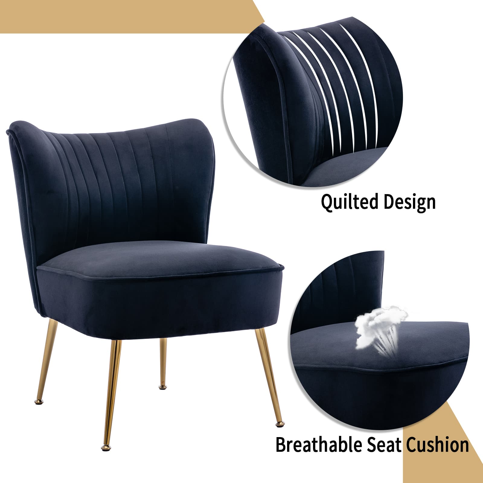 CHICAURA Mid Century Armless Accent Chair Set of 2 - XXX6AC