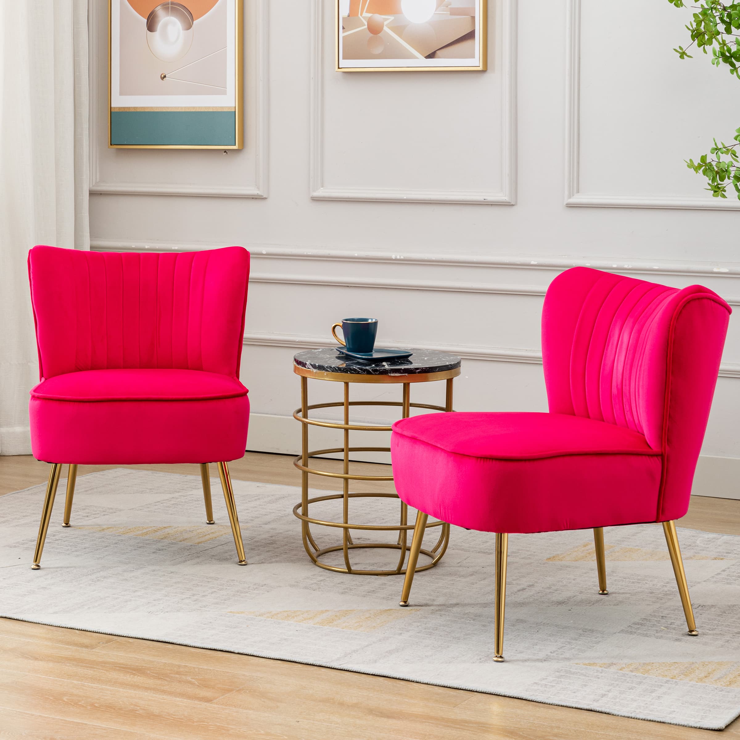 CHICAURA Mid Century Armless Accent Chair Set of 2 - XXX6AC