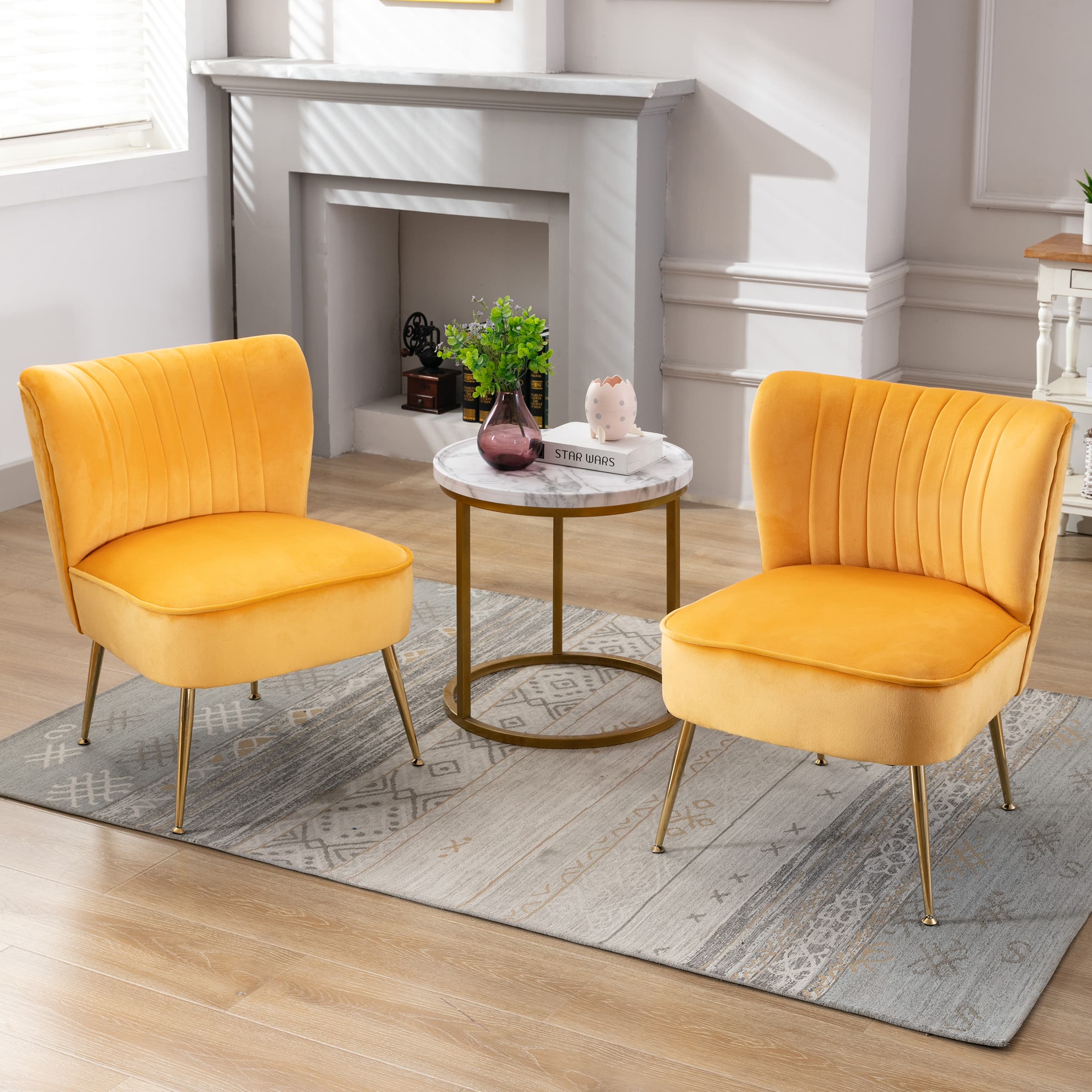 CHICAURA Mid Century Armless Accent Chair Set of 2 - XXX6AC