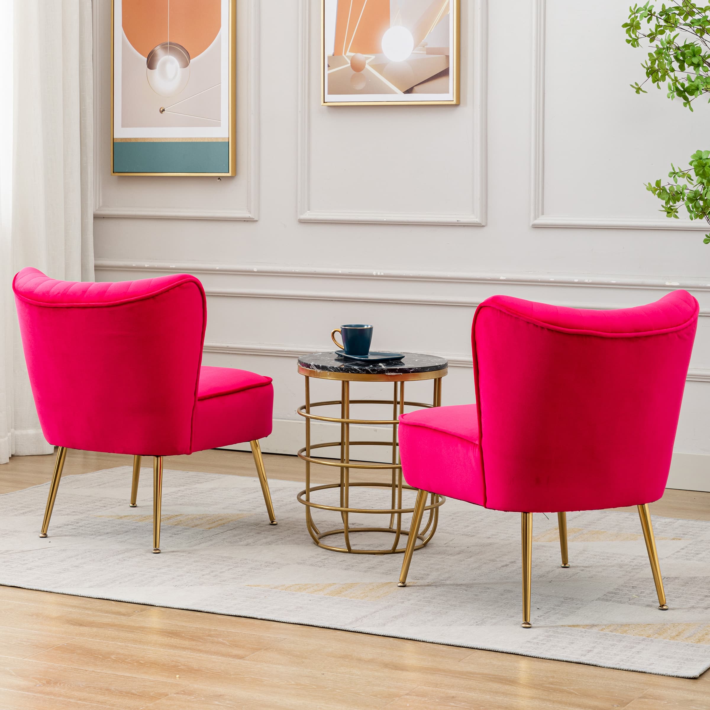 CHICAURA Mid Century Armless Accent Chair Set of 2 - XXX6AC