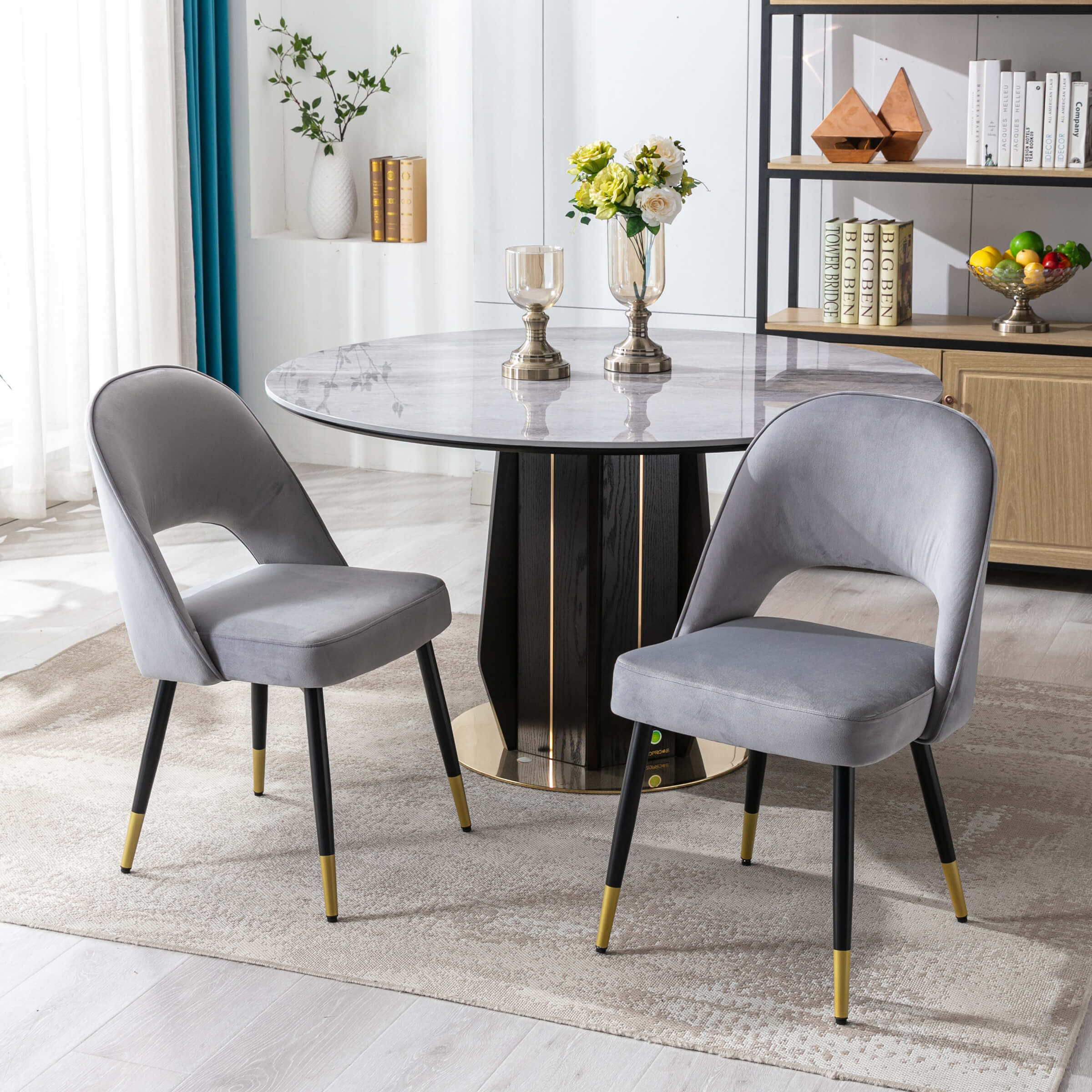 CHICAURA Modern Armless Dining Chair Set of 2 - 3058DC