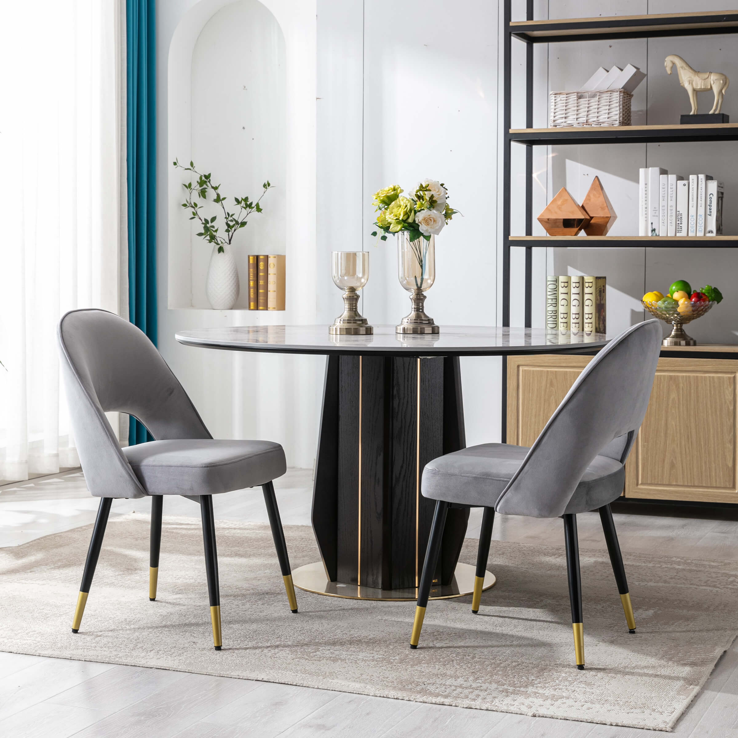CHICAURA Modern Armless Dining Chair Set of 2 - 3058DC