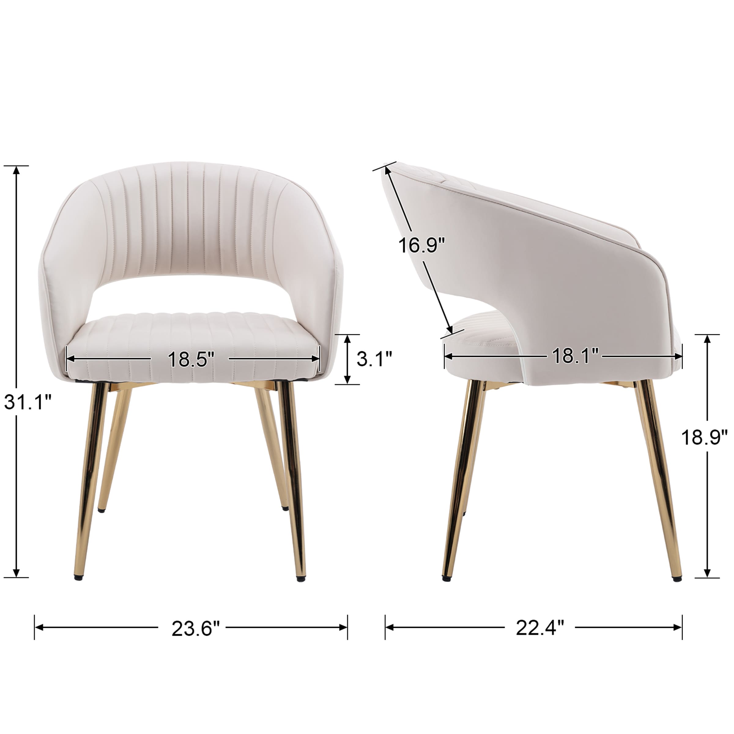 CHICAURA Modern Dining Chairs Set of 2 - 3059DC