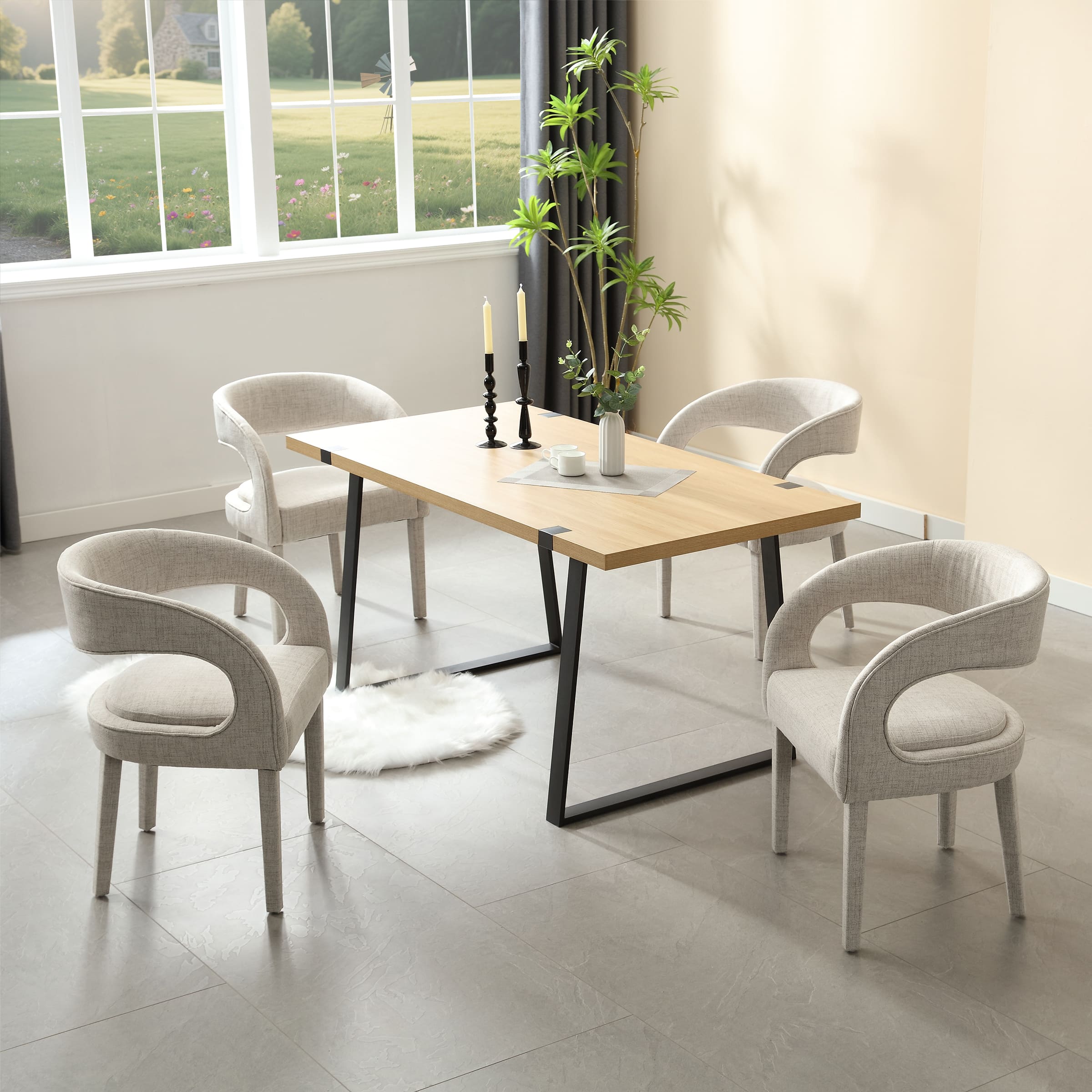 CHICAURA Modern Sloped Arms Chairs Set of 2 - 1944DC