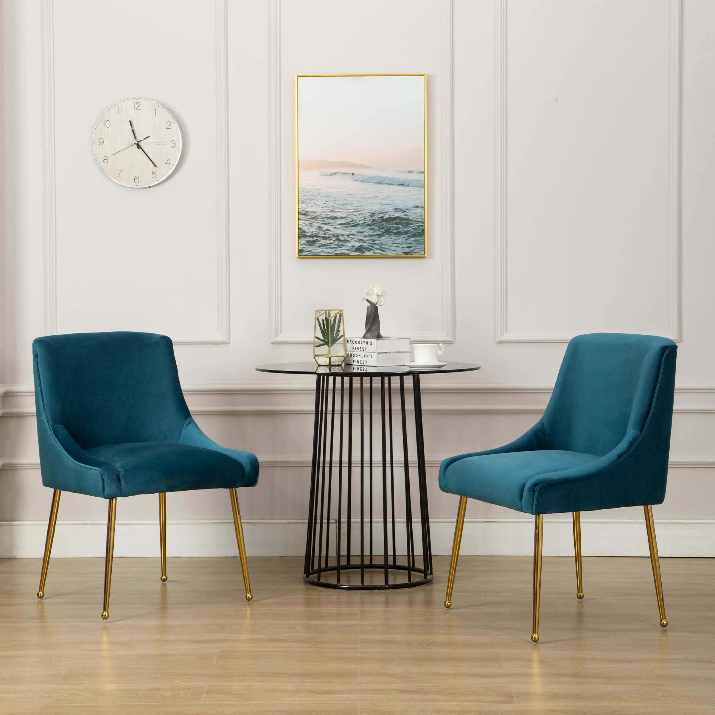 CHICAURA Modern Velvet Upholstered Accent Chairs Dining Room Chairs Set of 2 - 1469
