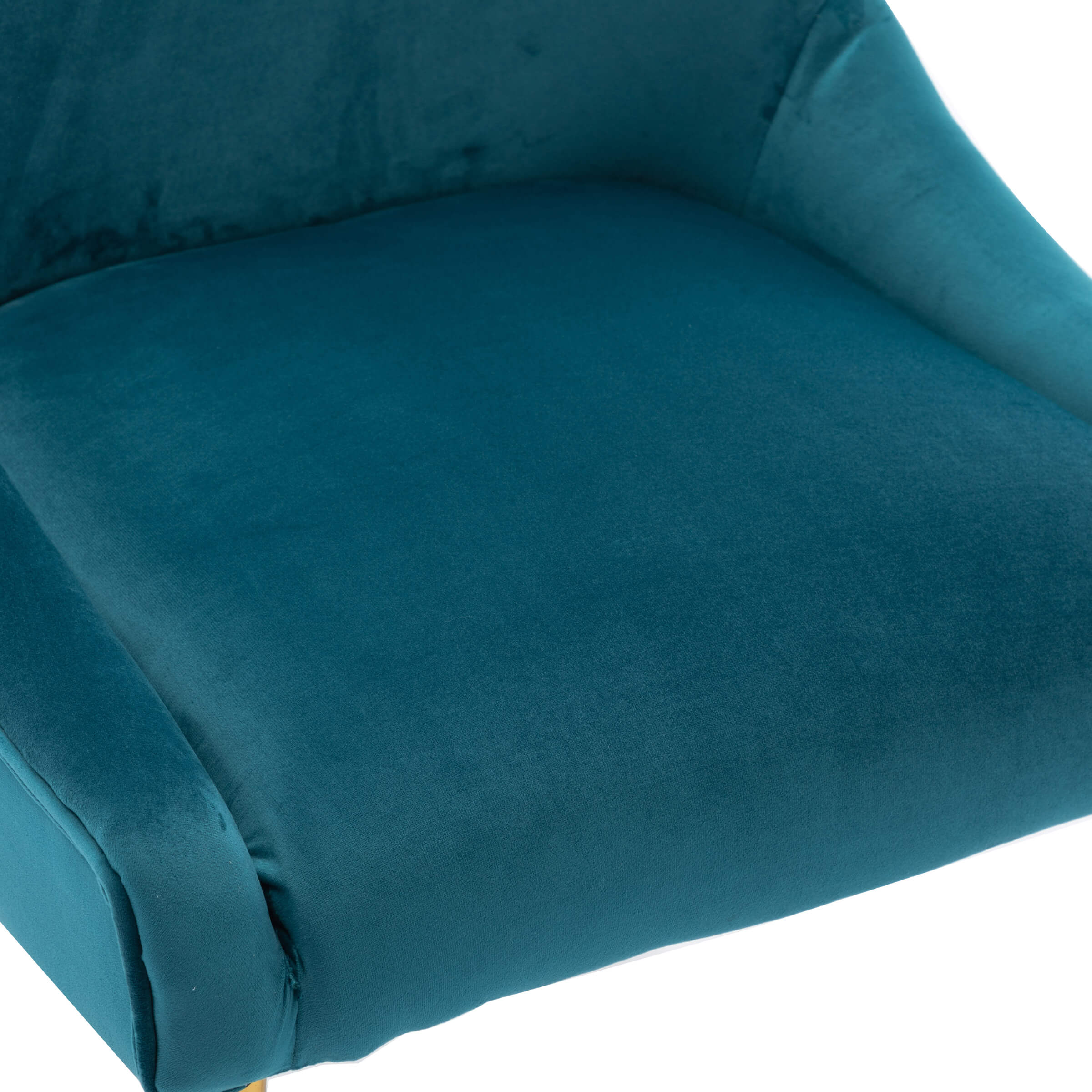 Close-up of seat cushion with velvet fabric