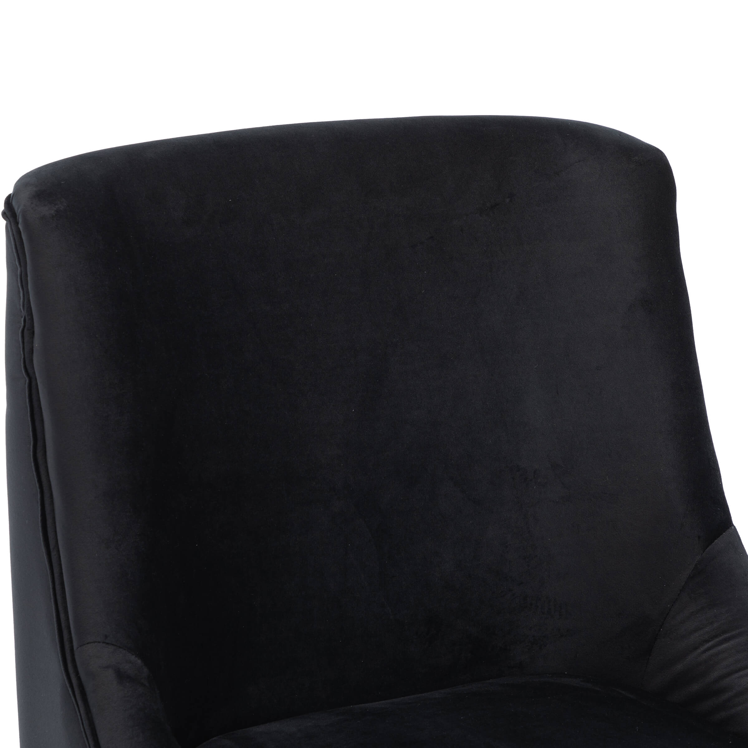 Close-up of black velvet chair texture