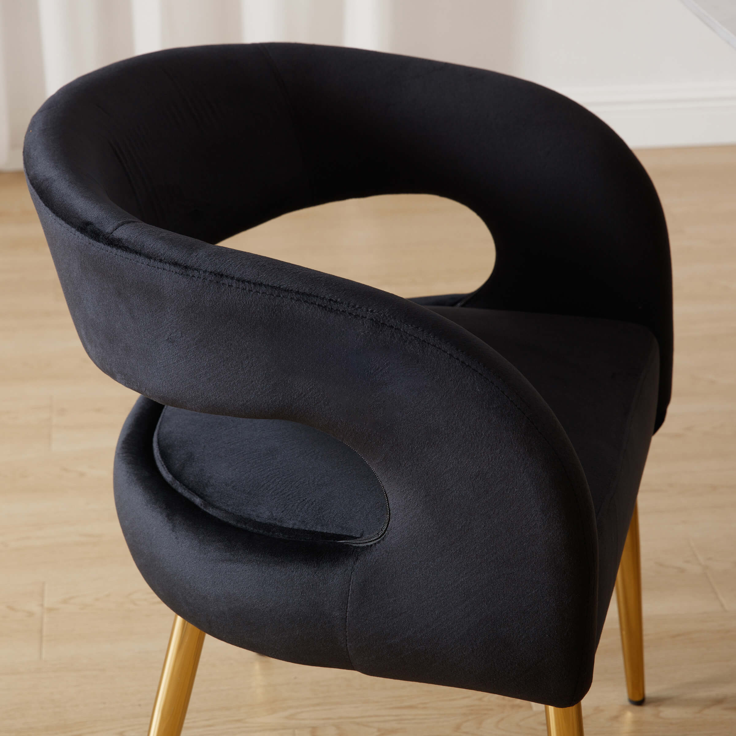 Close-up of chair leg and foot
