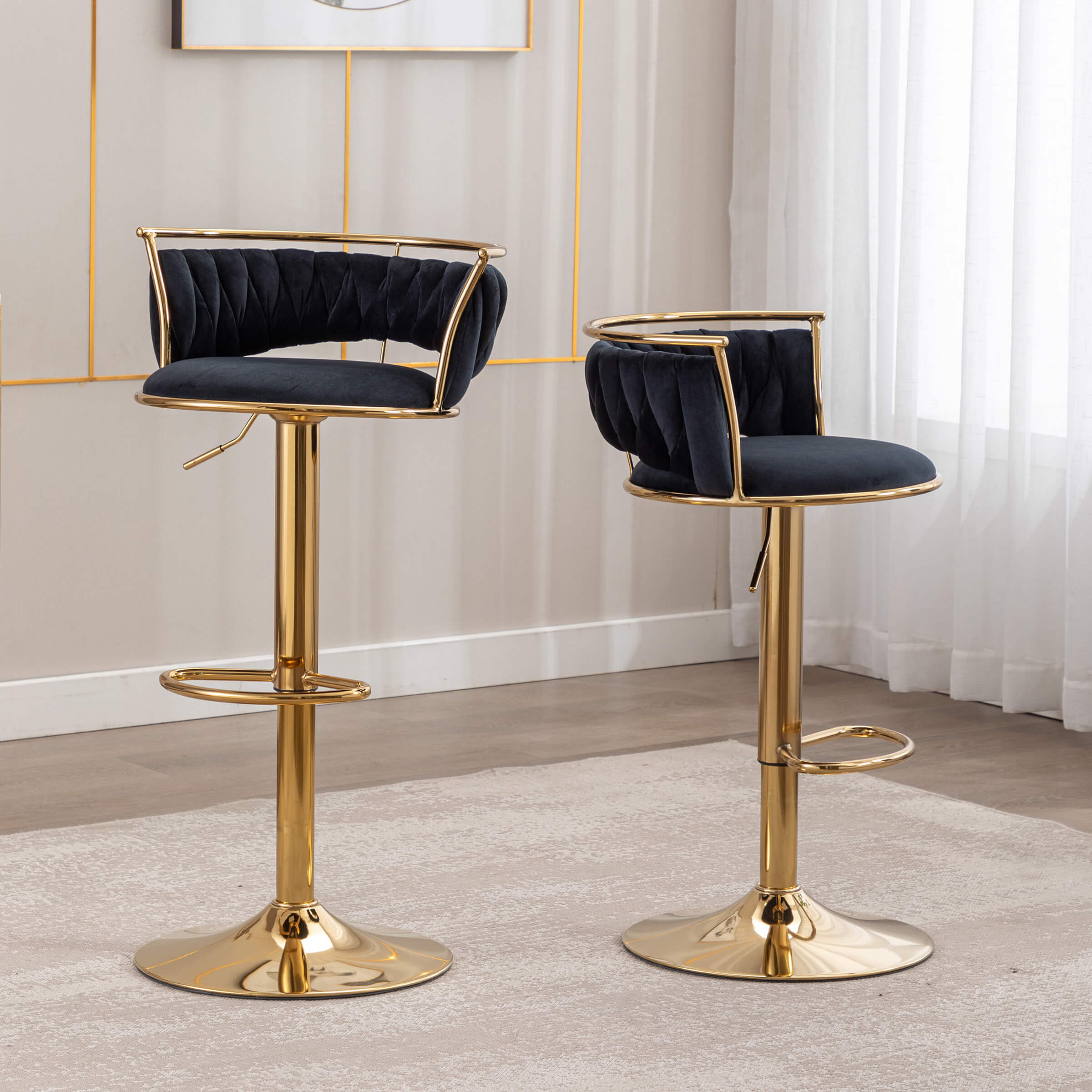 CHICAURA Woven Bar Stools Set of 2 - 6015AB