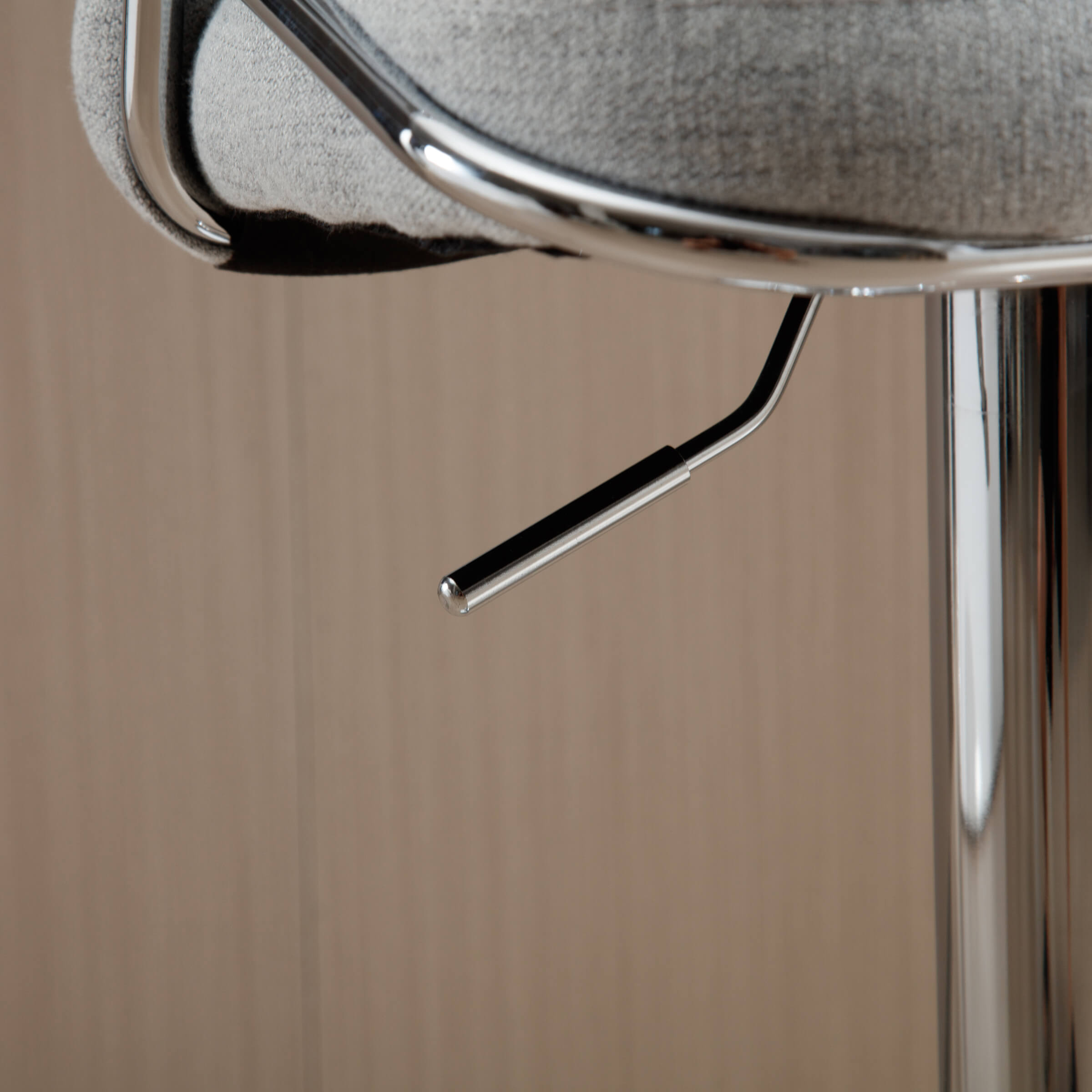 Close-up of lever and chrome