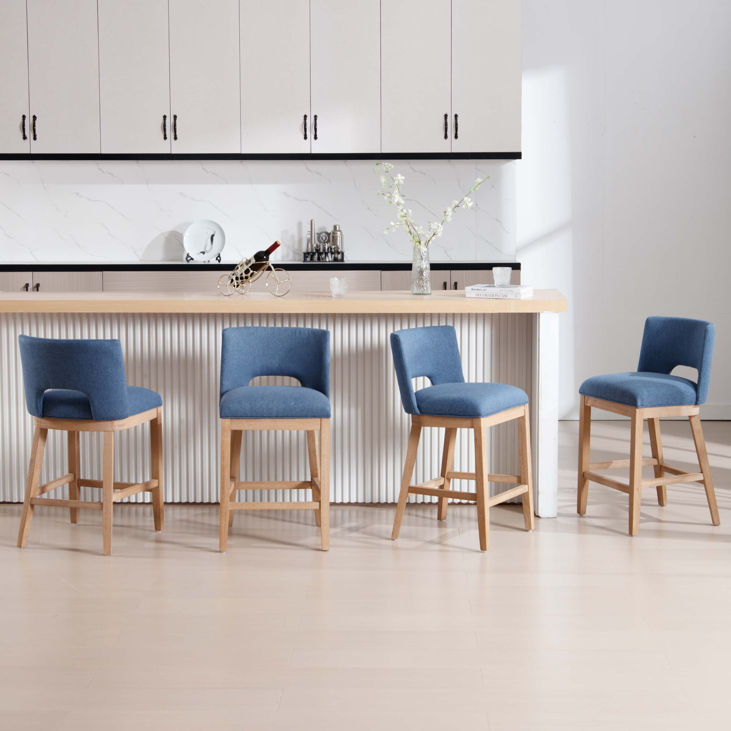 Stools arranged in kitchen