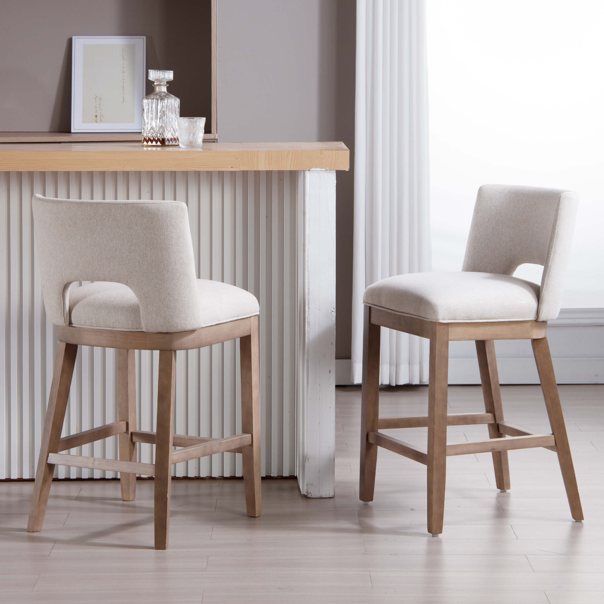 CIMOTA 26"H Armless Counter Bar Stools Set of 2 - 3226CS
