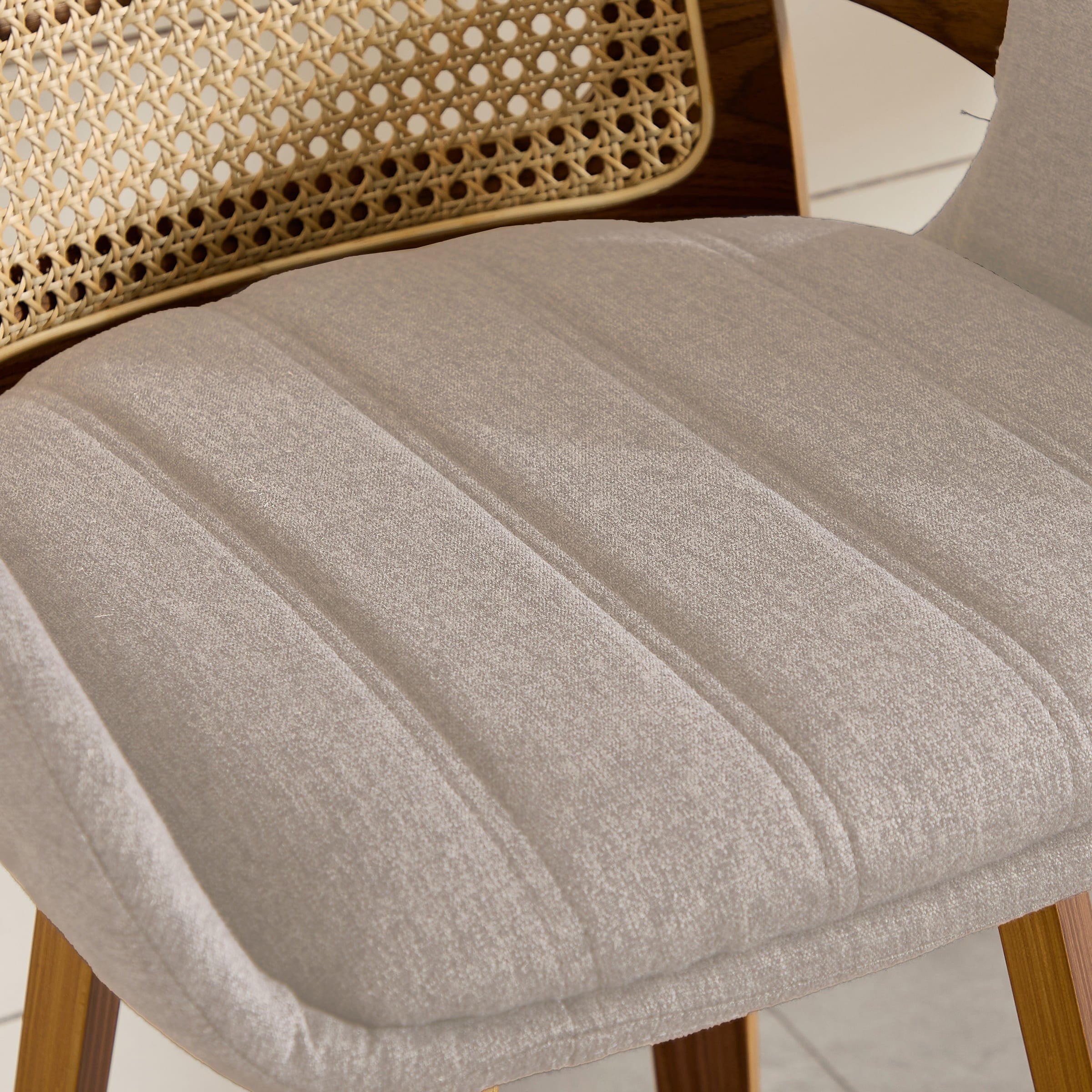 Close-up of cushion texture and tufting