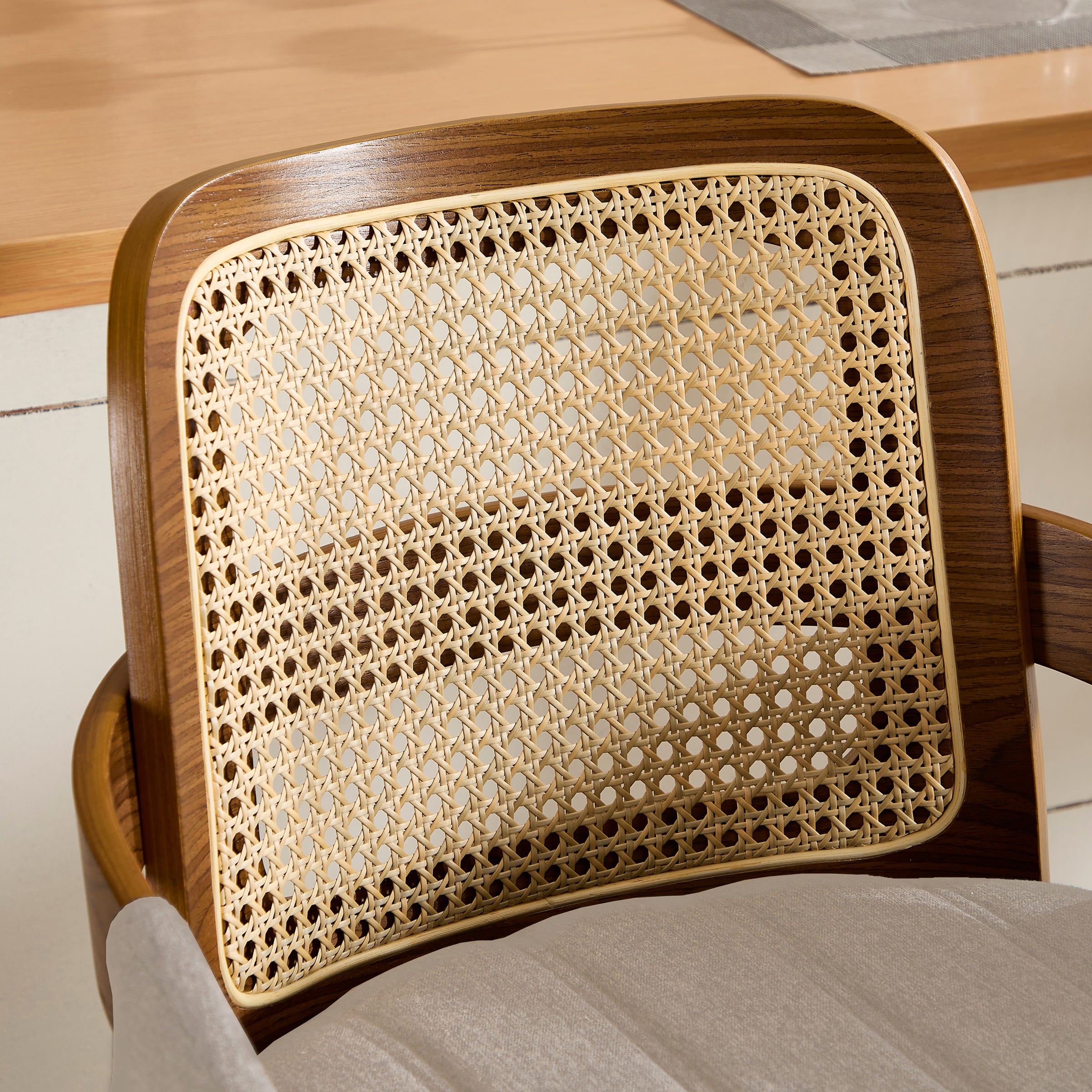 Seat back and frame close-up