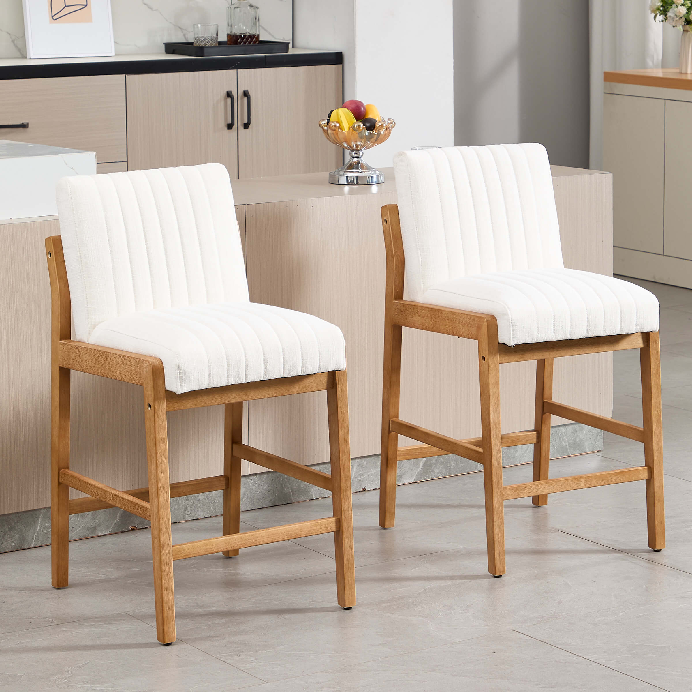CIMOTA 26"H Upholstered High Back Counter Stools Set of 2 - 21941CS
