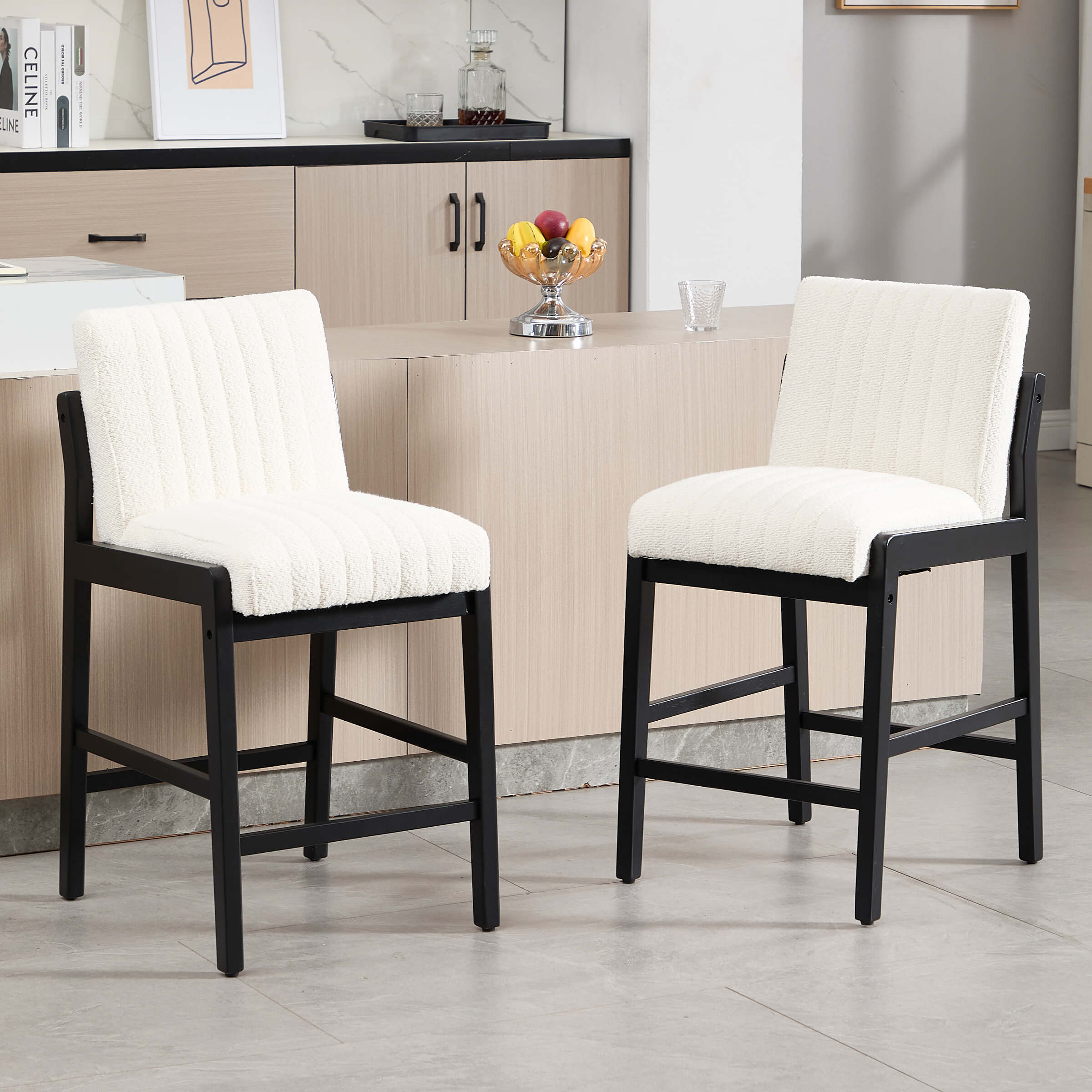 CIMOTA 26"H Upholstered High Back Counter Stools Set of 2 - 21941CS