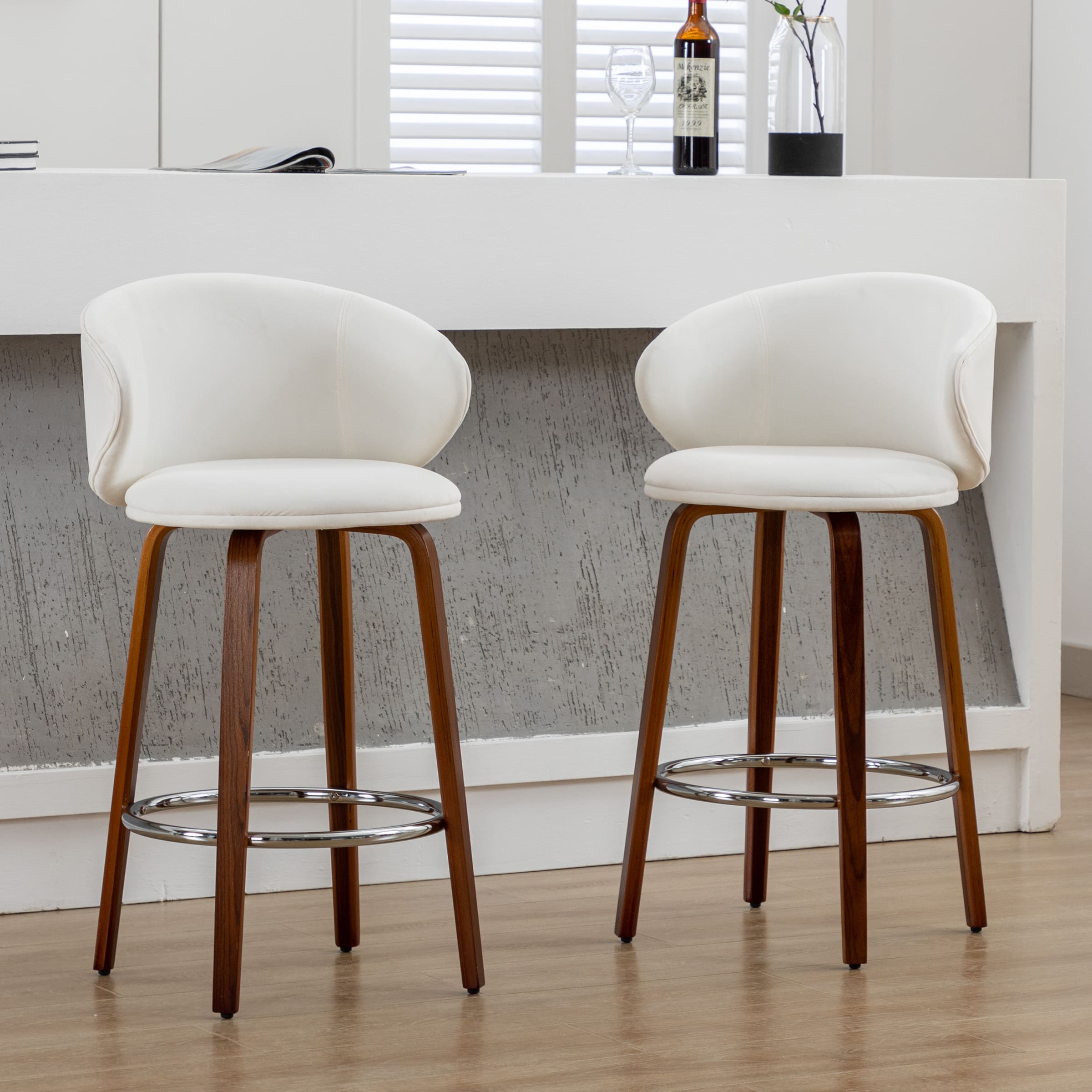 EALSON 26‘’H Barrel Back Counter Stools Set of 2 - 2109CS