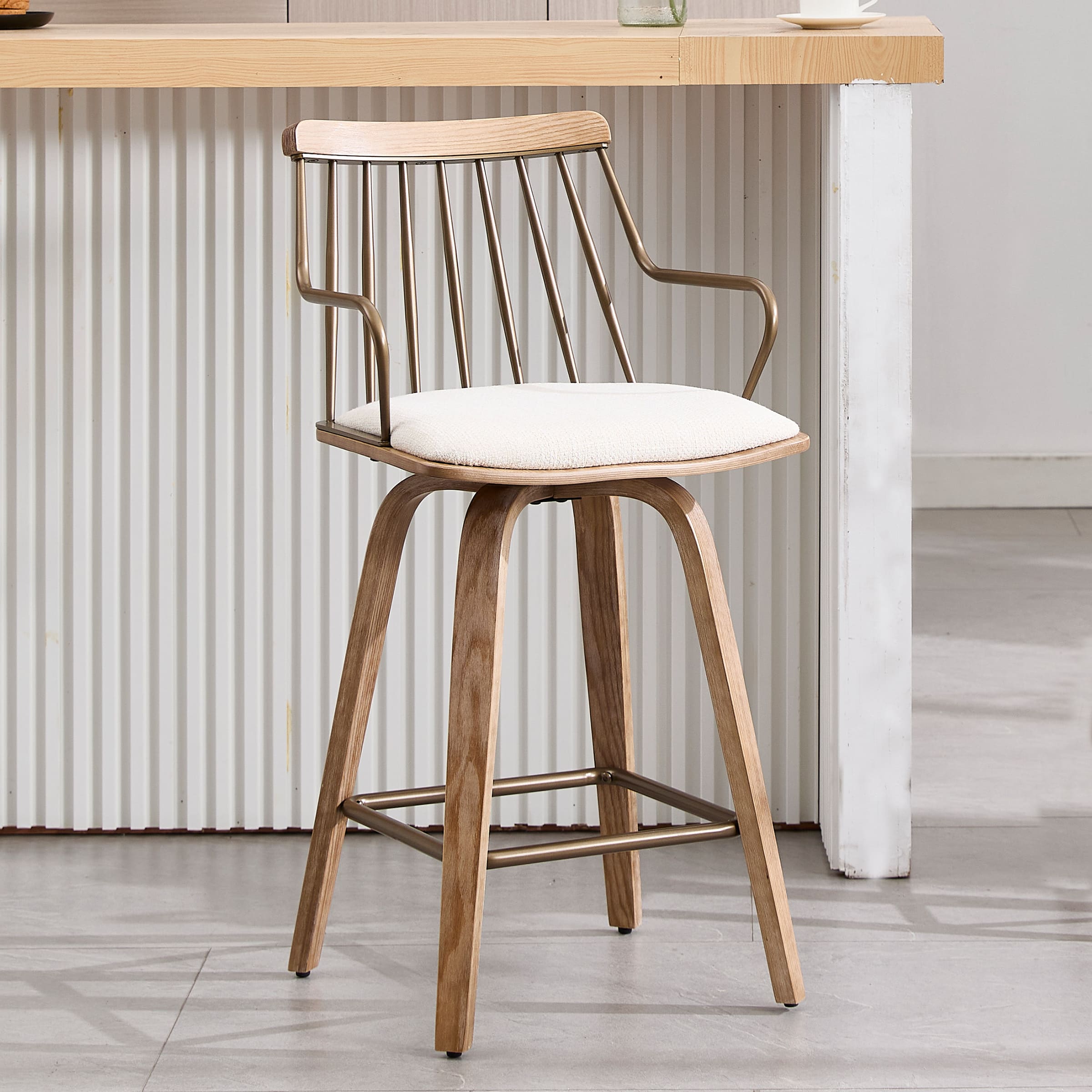 CIMOTA 26" H Metal Back Swivel Counter Stools 1 PCS - 3077CS