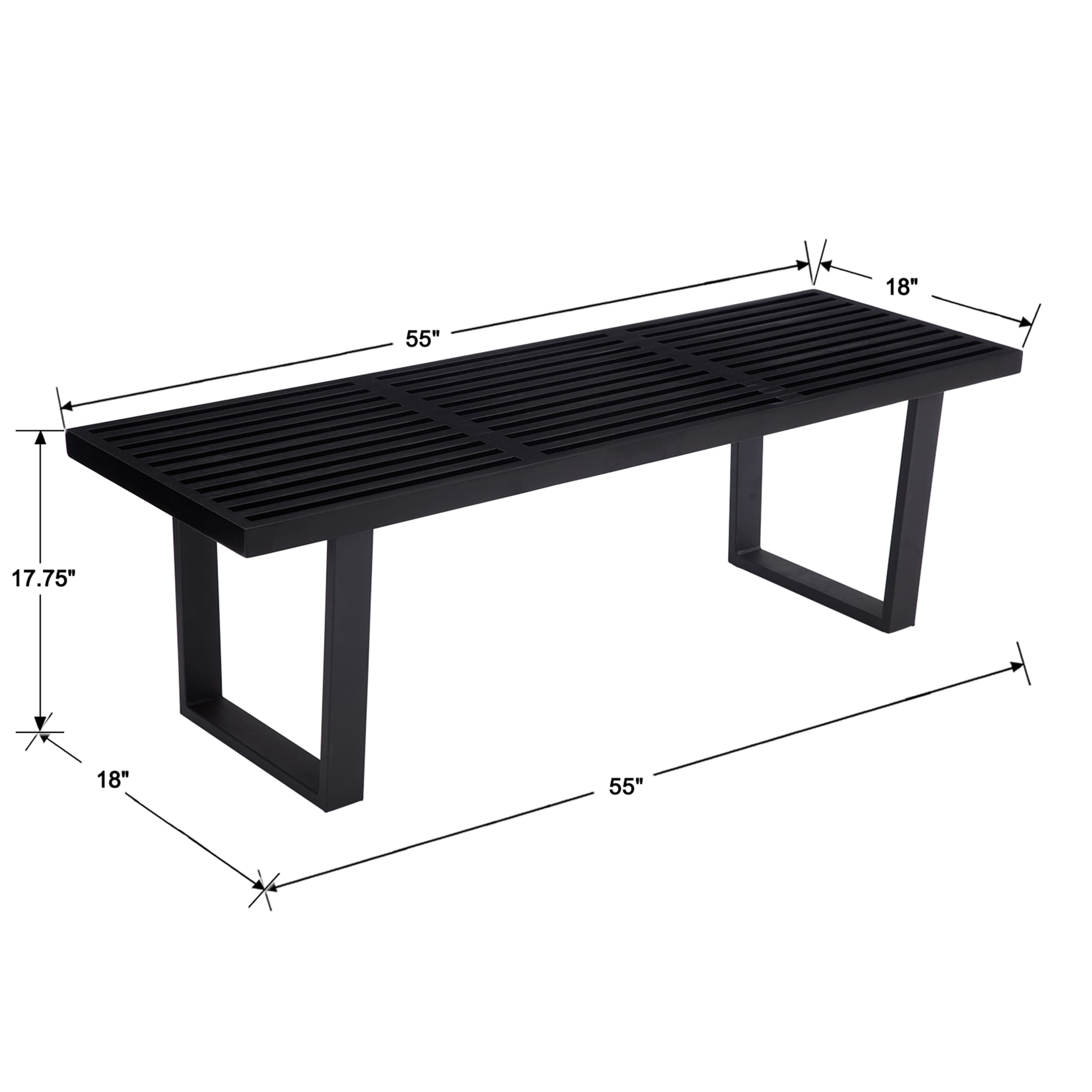 Dimension diagram of bench