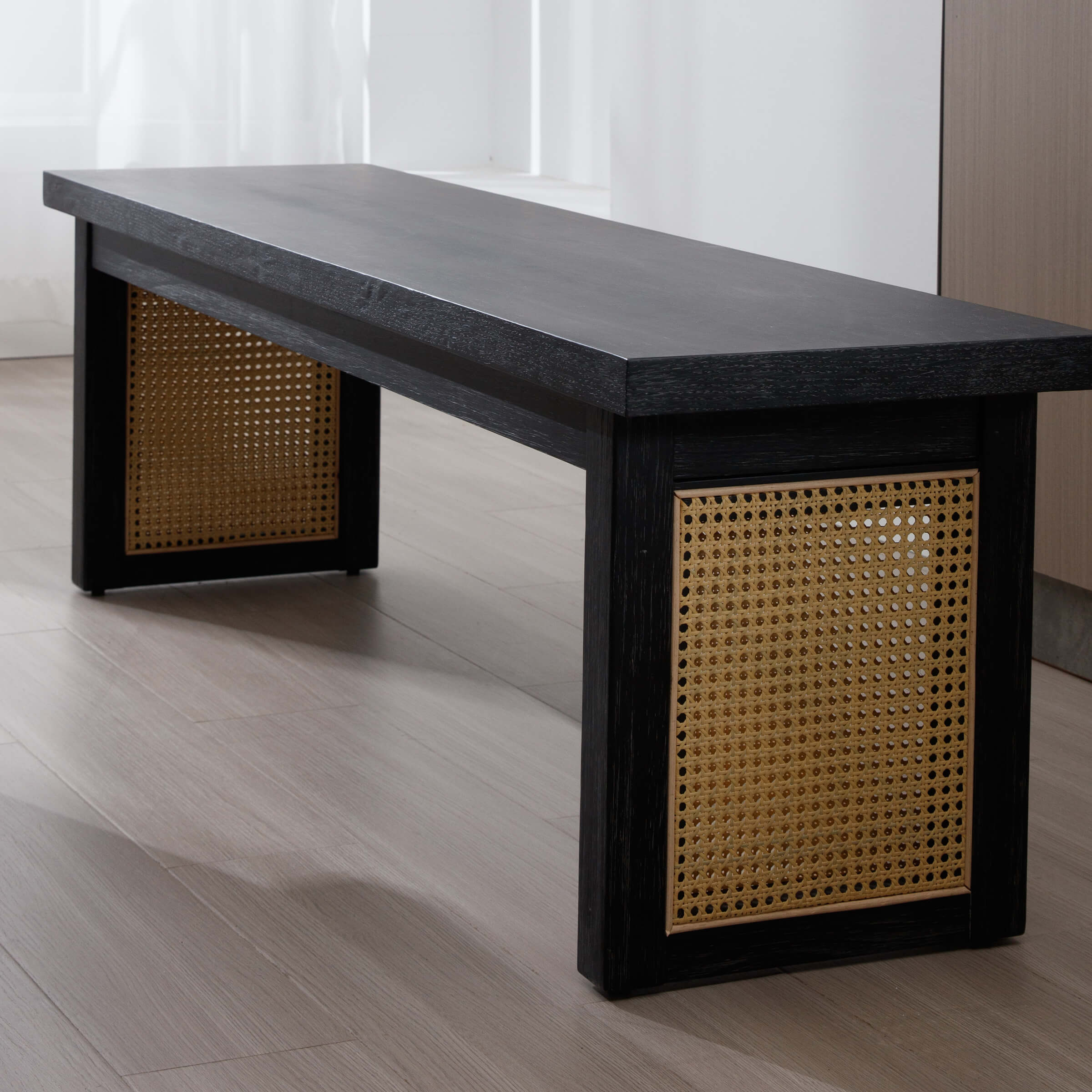 CIMOTA 60 Inch Black Wood Dining Bench - 20844BH