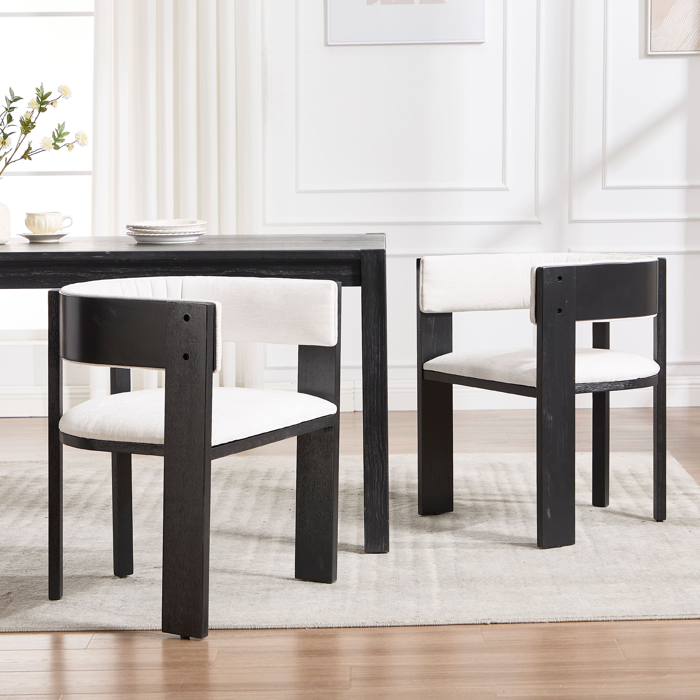 CIMOTA Curved Back Barrel Dining Chairs Set of 2 - 6198DC