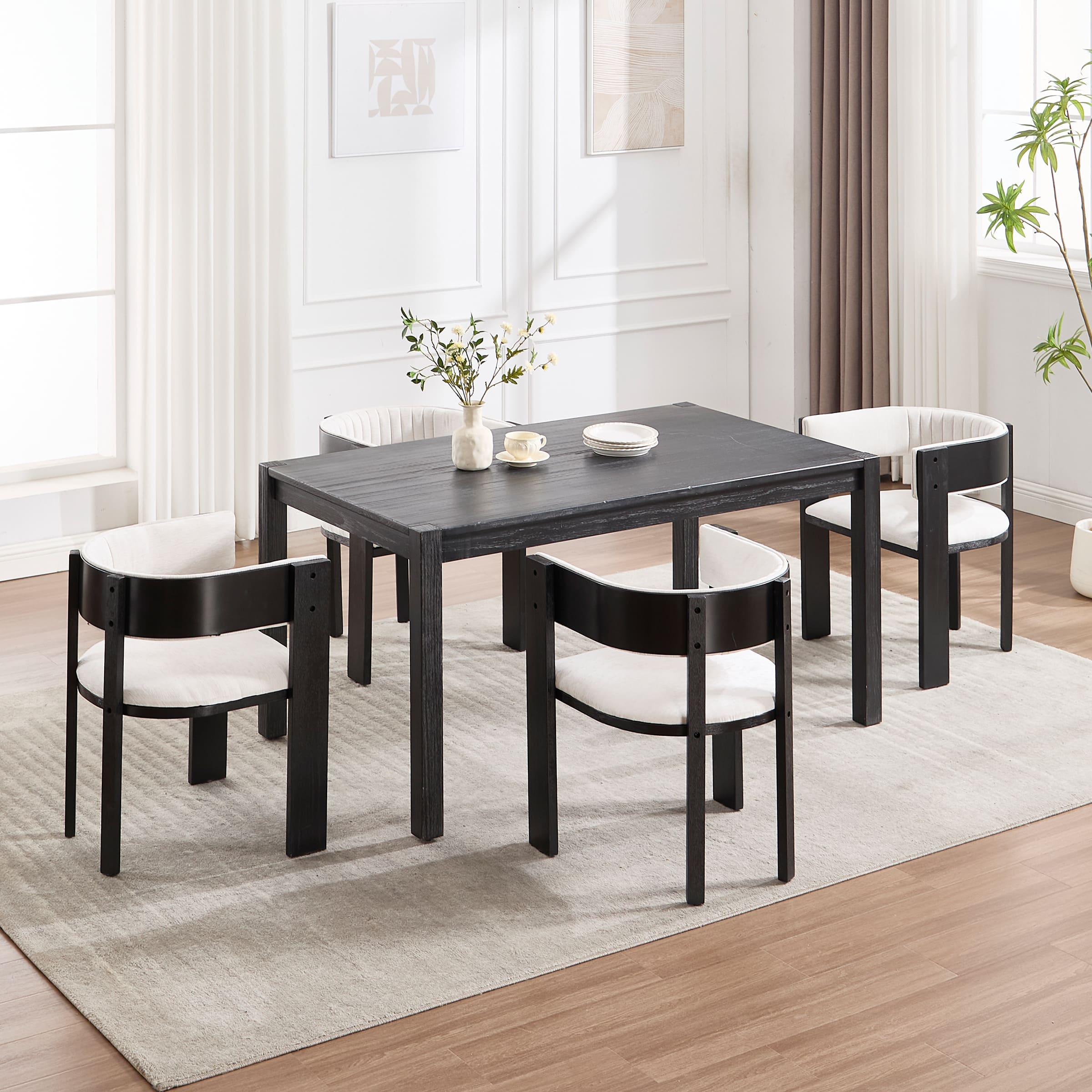 CIMOTA Curved Back Barrel Dining Chairs Set of 2 - 6198DC