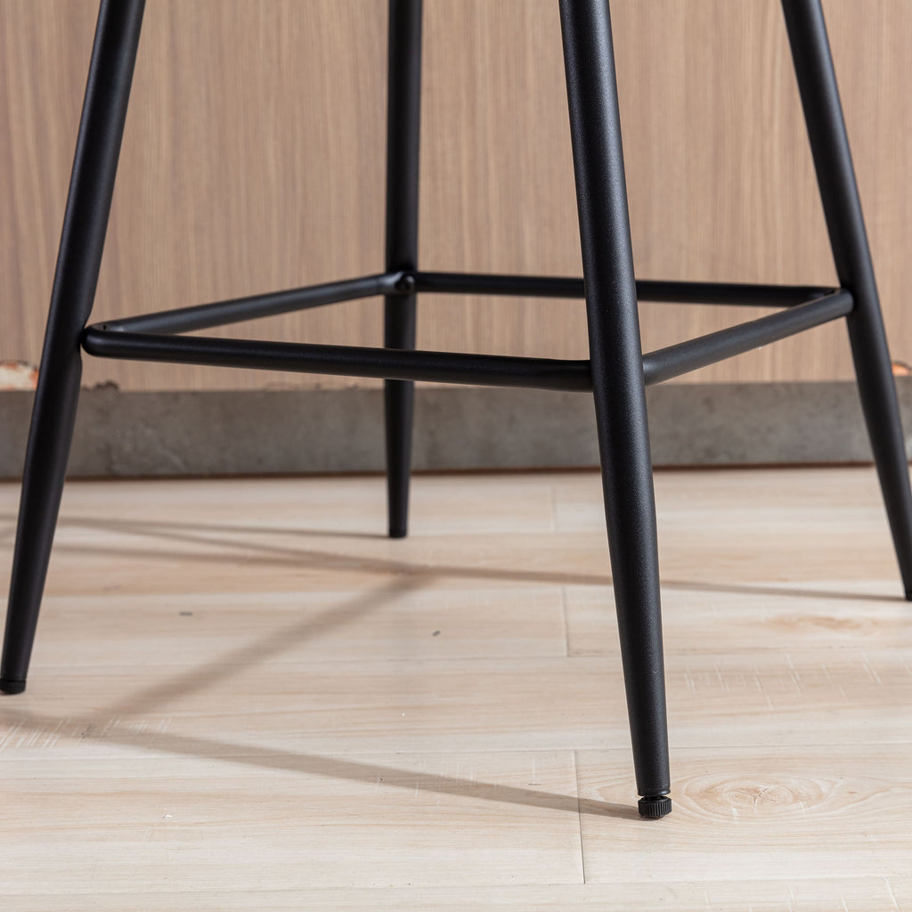 Mid-Century Upholstered Curved Back Counter Stools Set of 2 - 8684