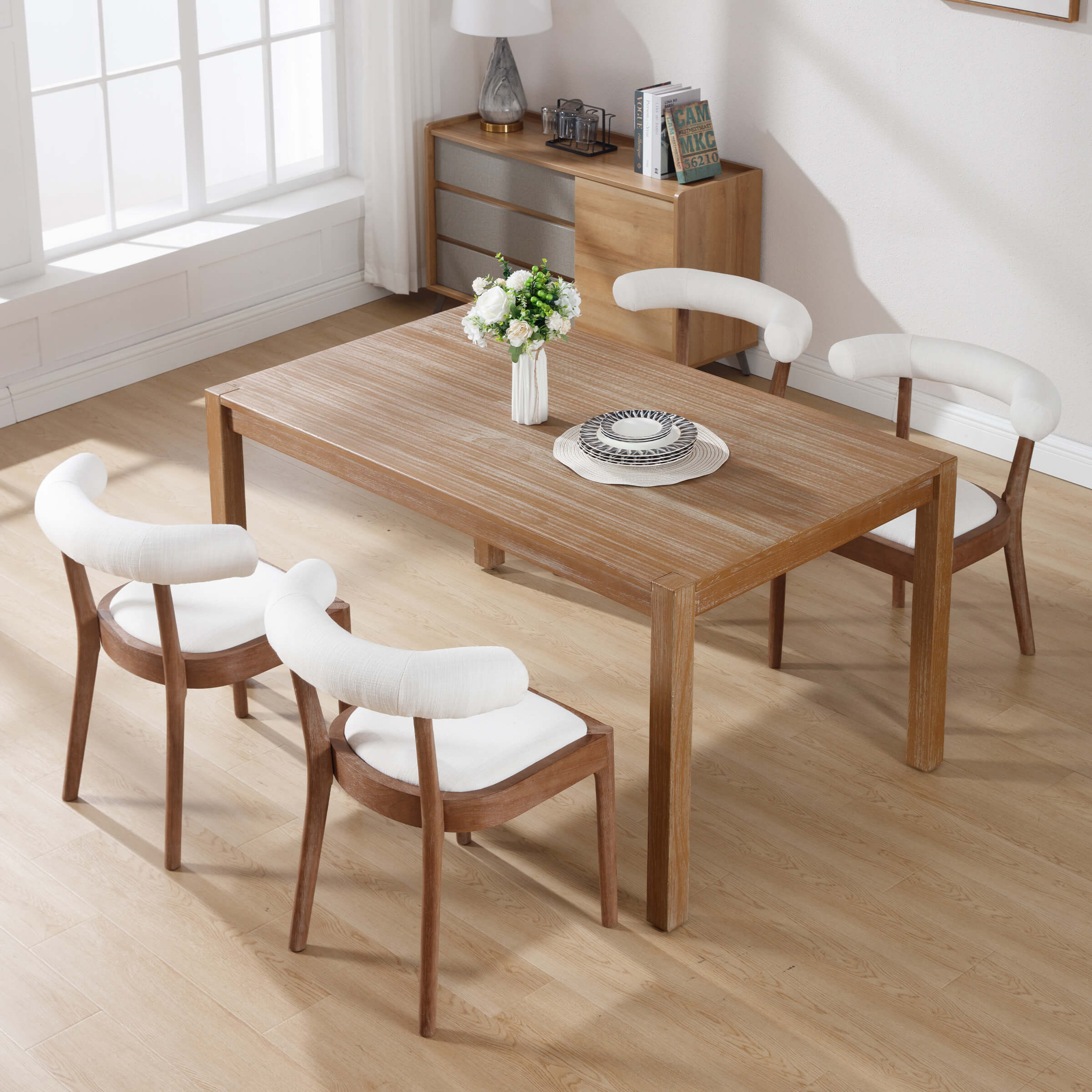 CIMOTA Curved Farmhouse Kitchen Chair Set of 2 - 1929DC