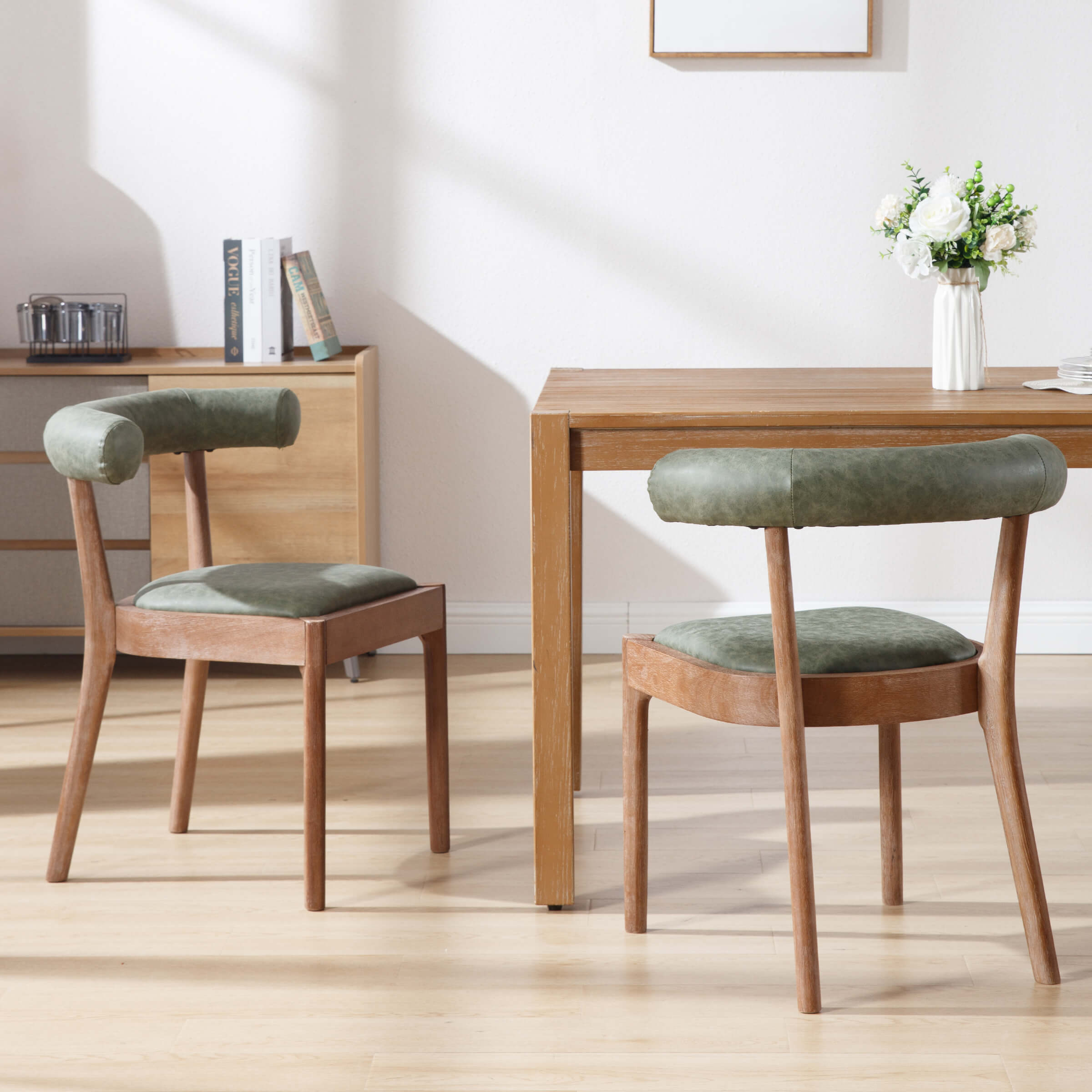 CIMOTA Curved Farmhouse Kitchen Chair Set of 2 - 1929DC