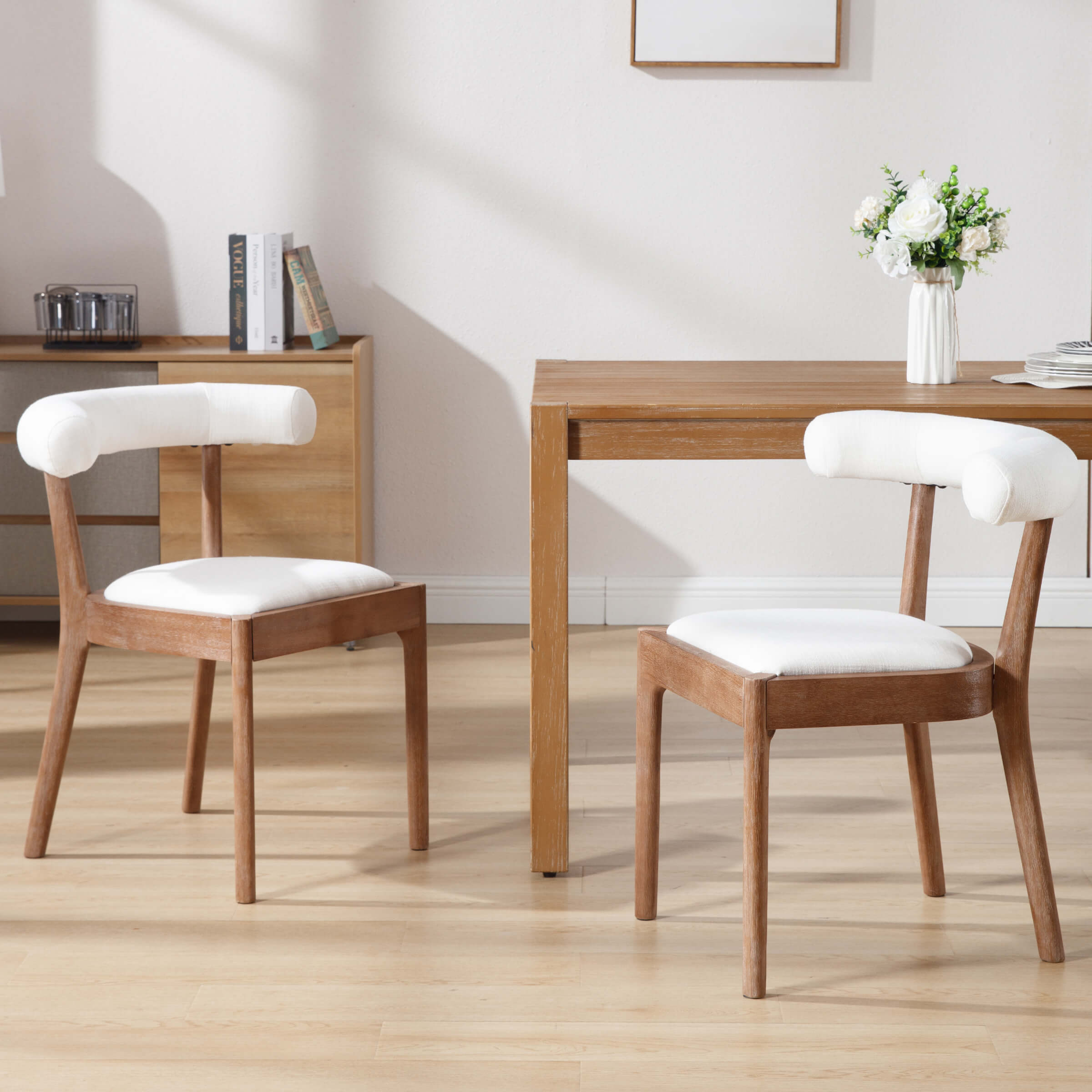 CIMOTA Curved Farmhouse Kitchen Chair Set of 2 - 1929DC