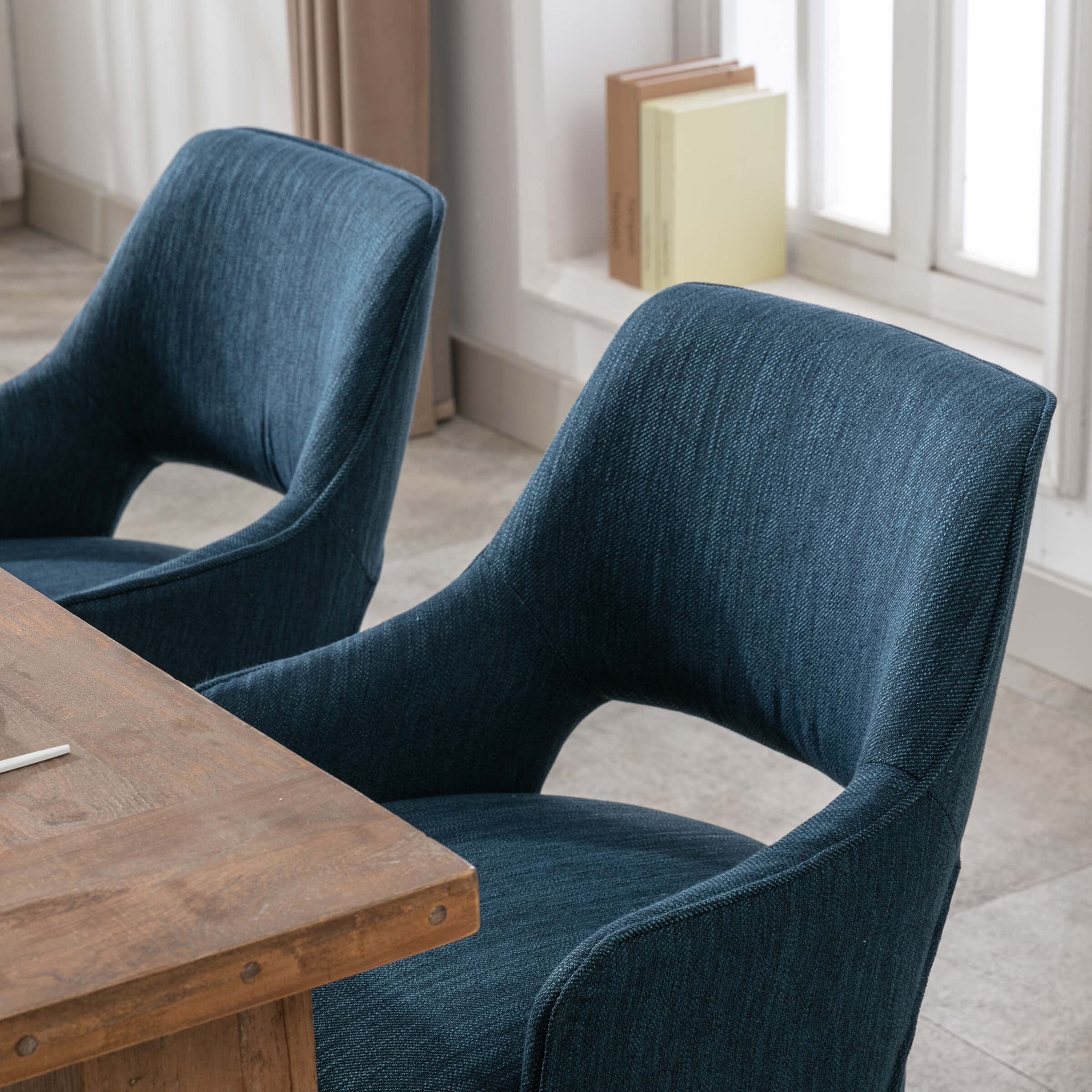 CIMOTA Cutout Back Upholstered Dining Armchair Set of 2 - 7550