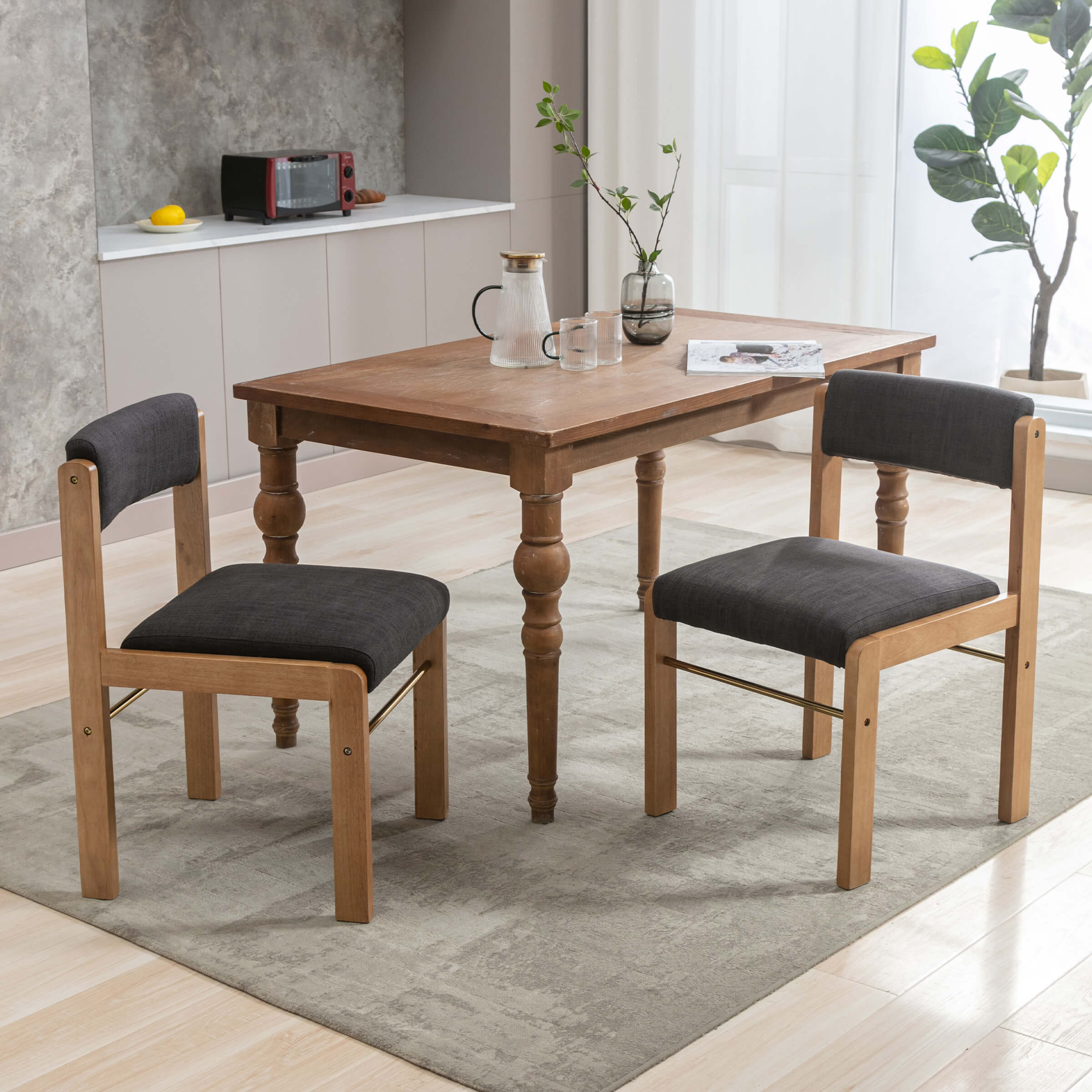 CIMOTA Farmhouse Cutout Back Dining Chairs Set of 2 - 1928DC