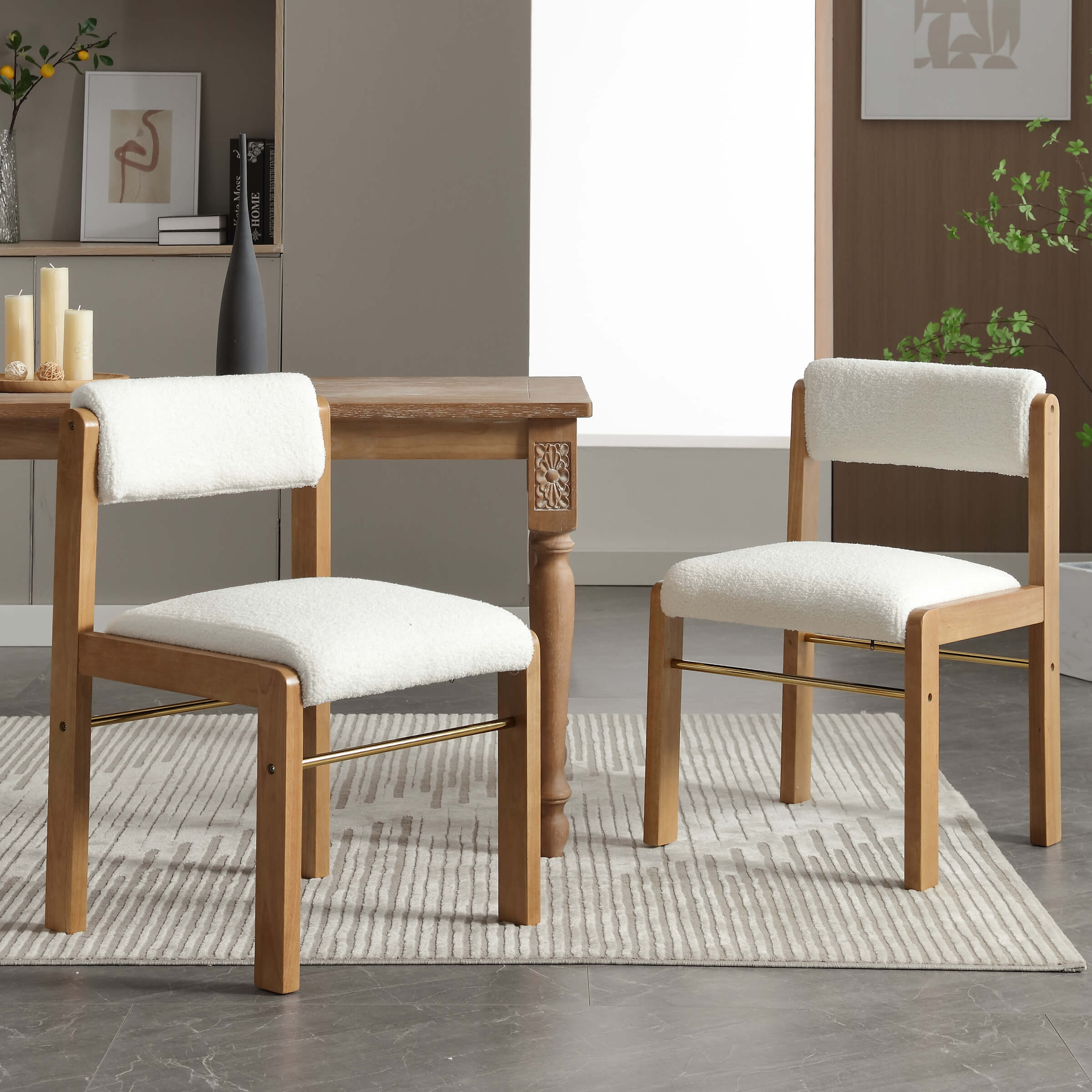 CIMOTA Farmhouse Cutout Back Dining Chairs Set of 2 - 1928DC