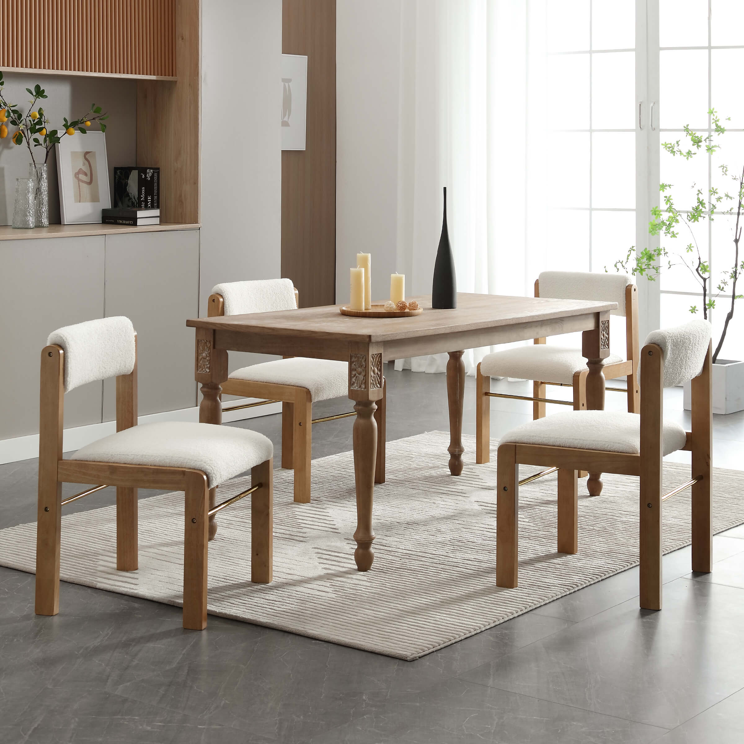 CIMOTA Farmhouse Cutout Back Dining Chairs Set of 2 - 1928DC