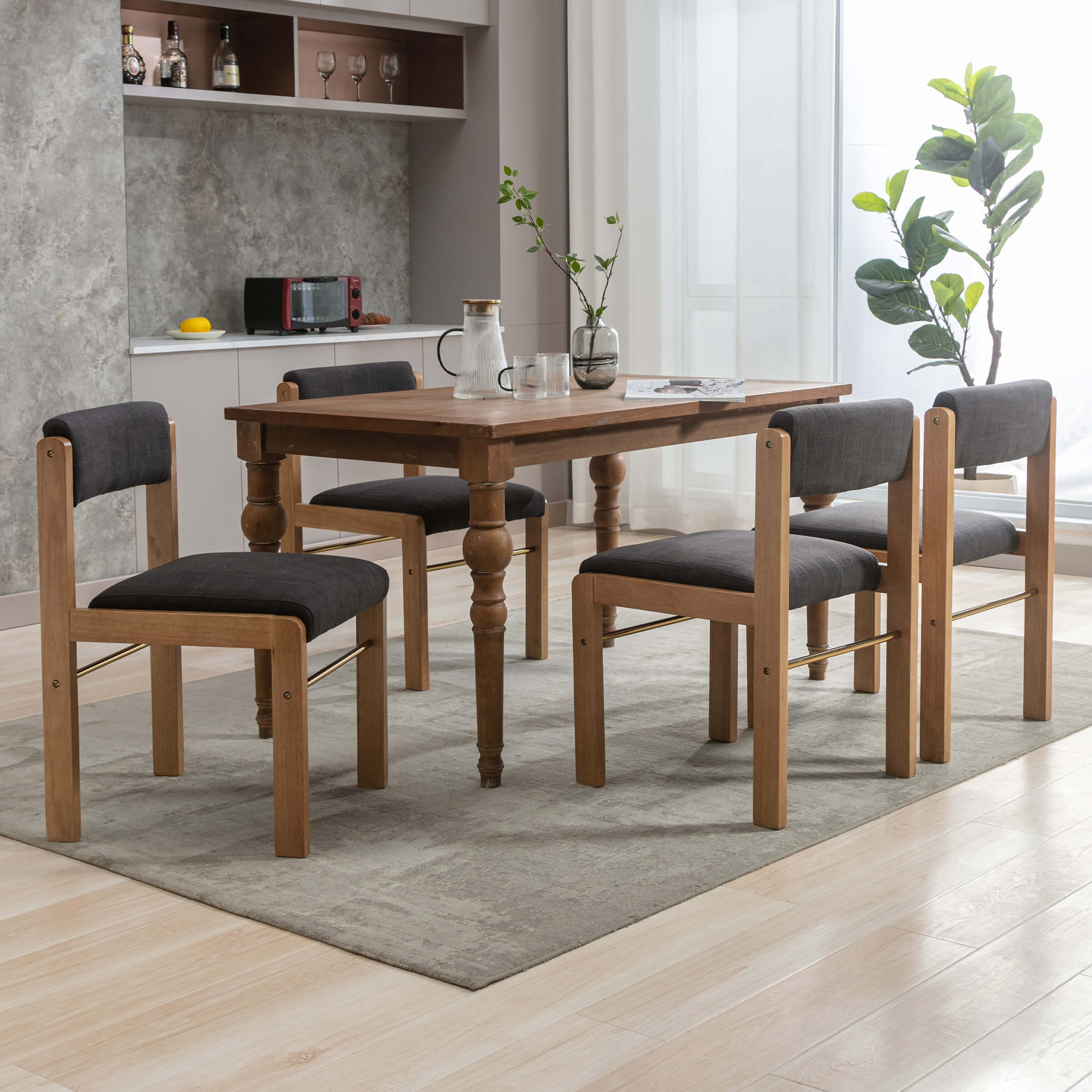 CIMOTA Farmhouse Cutout Back Dining Chairs Set of 2 - 1928DC