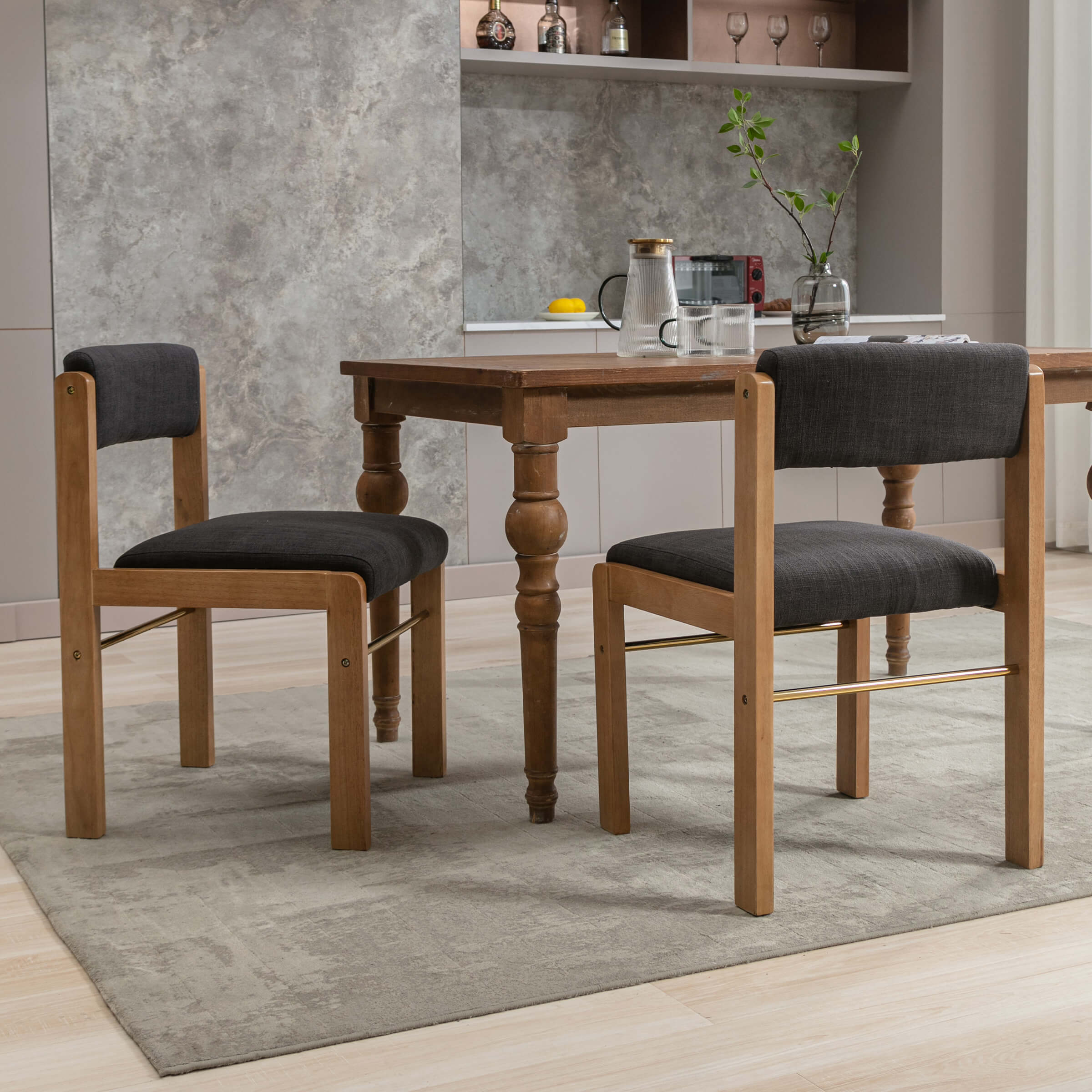 CIMOTA Farmhouse Cutout Back Dining Chairs Set of 2 - 1928DC