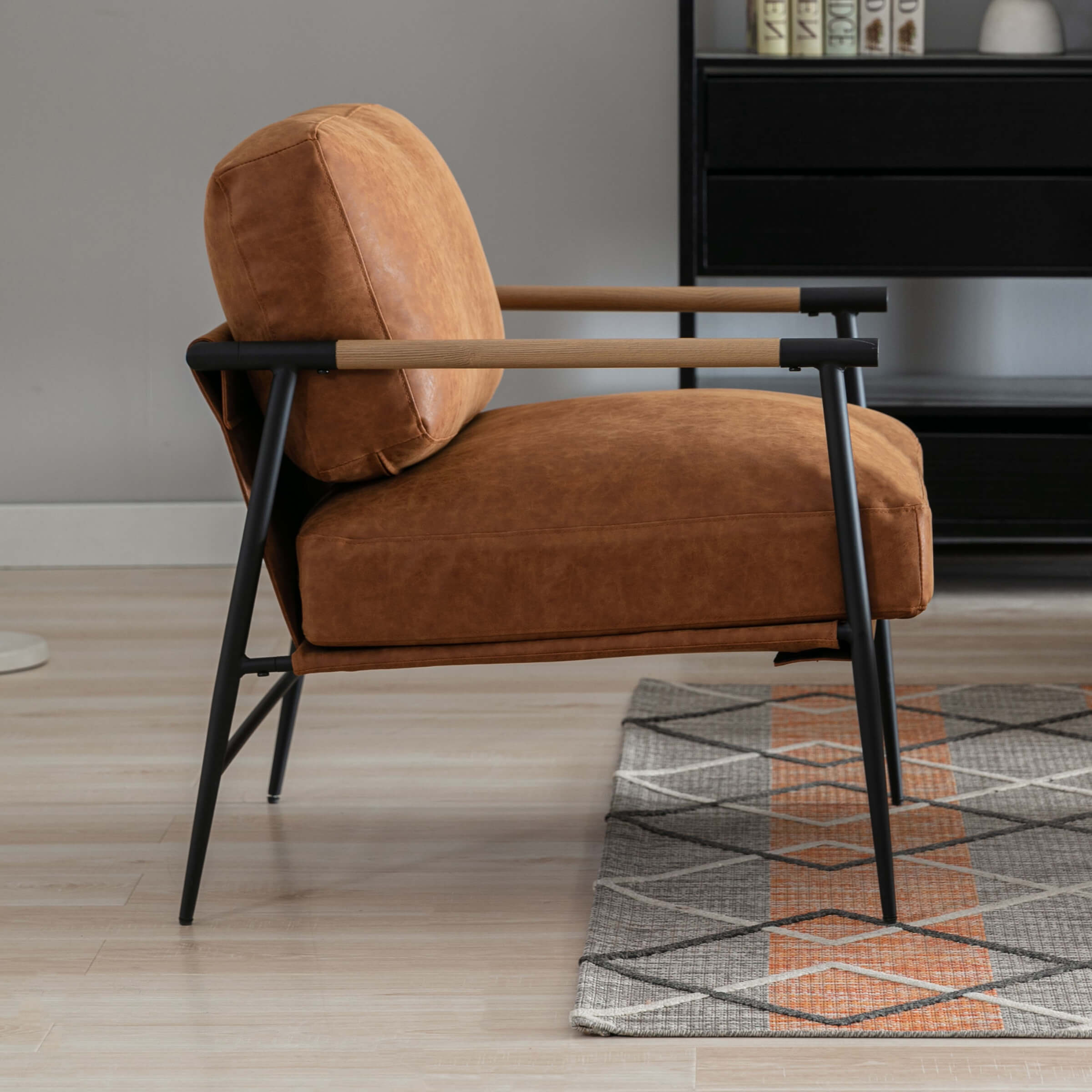 AIDEC ブラウンと黒の花柄アームチェア一人掛け用 ABORD Garden Arm Chair / アボール ガーデンアームチェア G102A