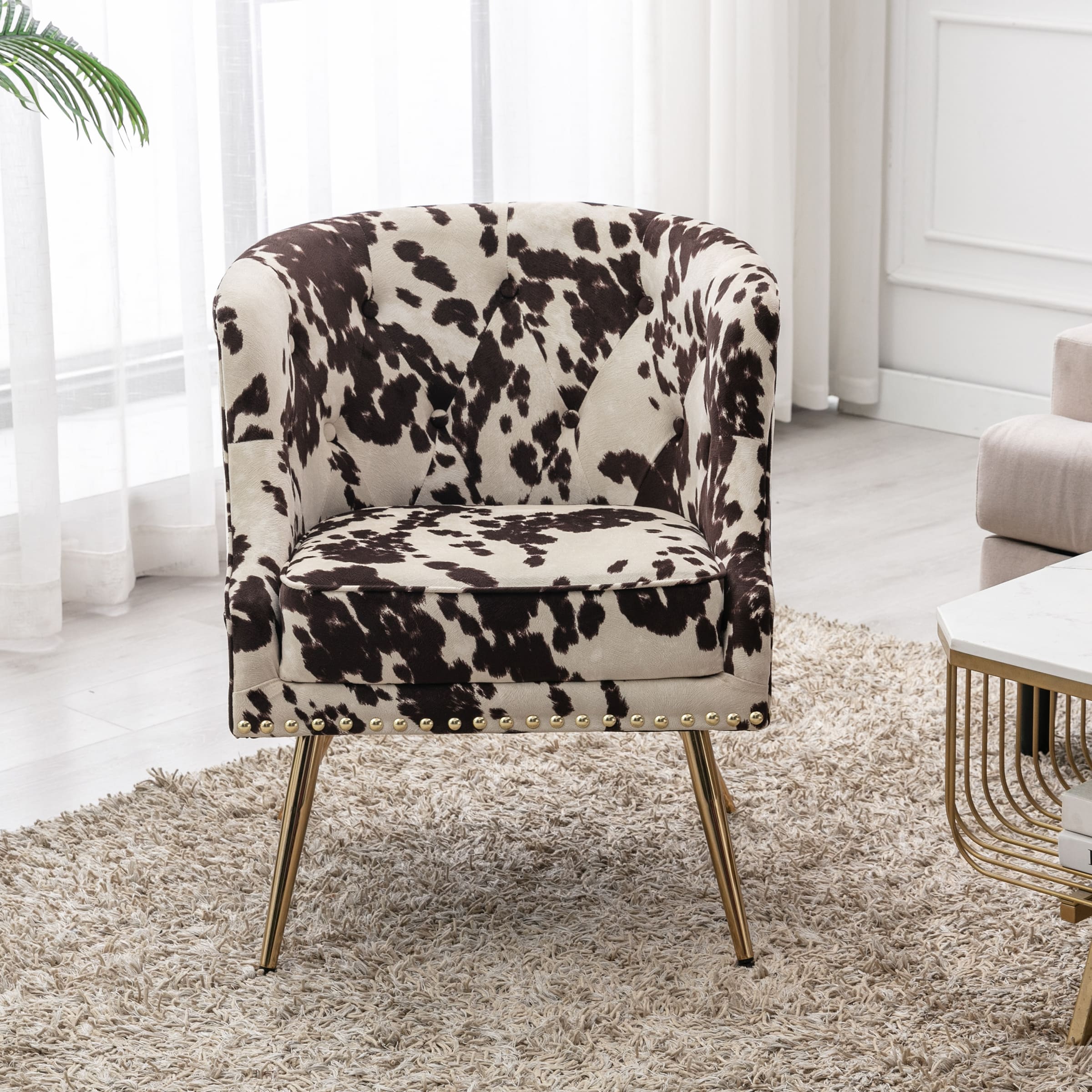 CIMOTA Modern Cow Accent Chairs 1 PCS - 8695AC