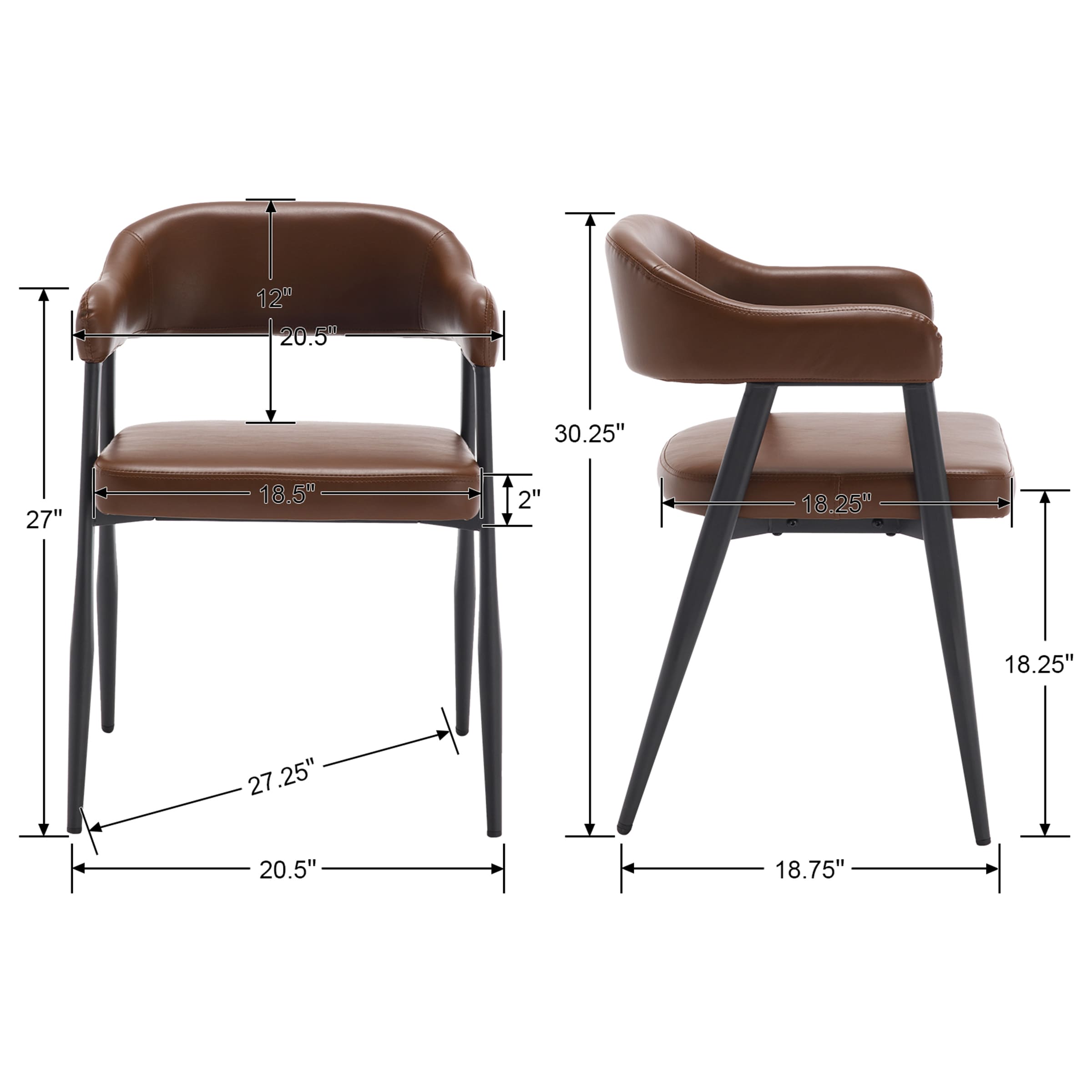 CIMOTA Modern Open Back Dining Chairs Set of 2 - 91530DC