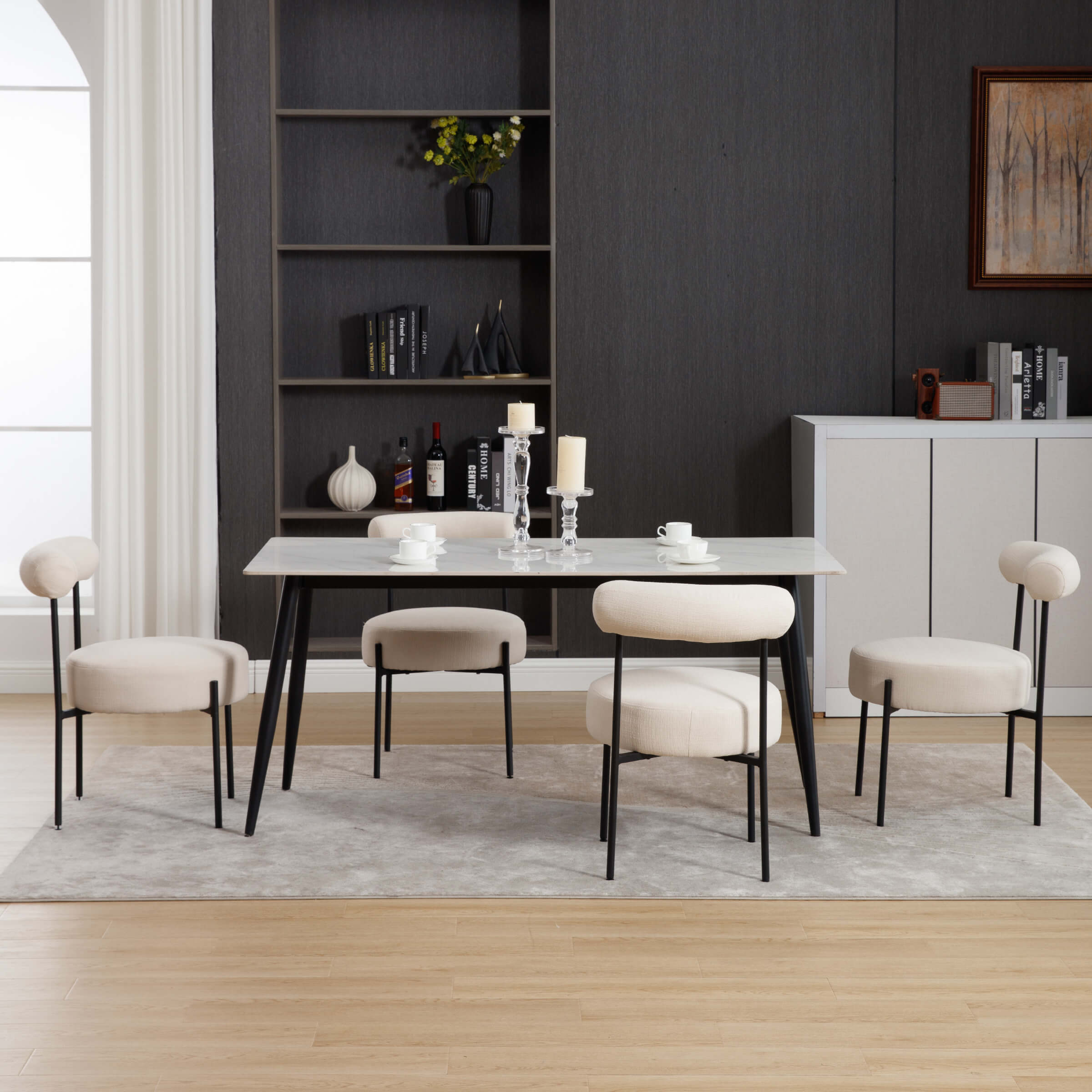 CIMOTA Modern Round Back Dining Chairs Set of 2 - 31003DC