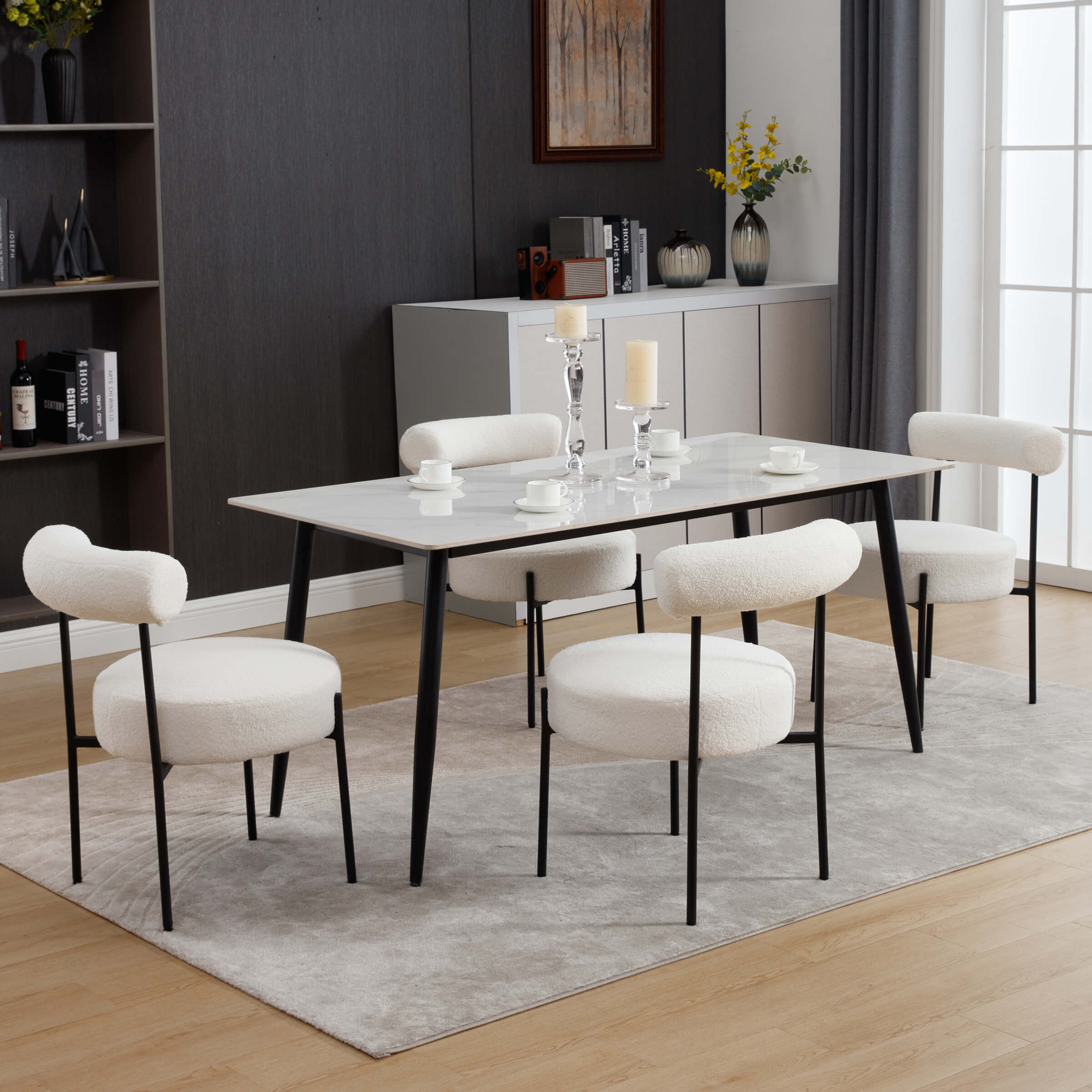 CIMOTA Modern Round Back Dining Chairs Set of 2 - 31003DC
