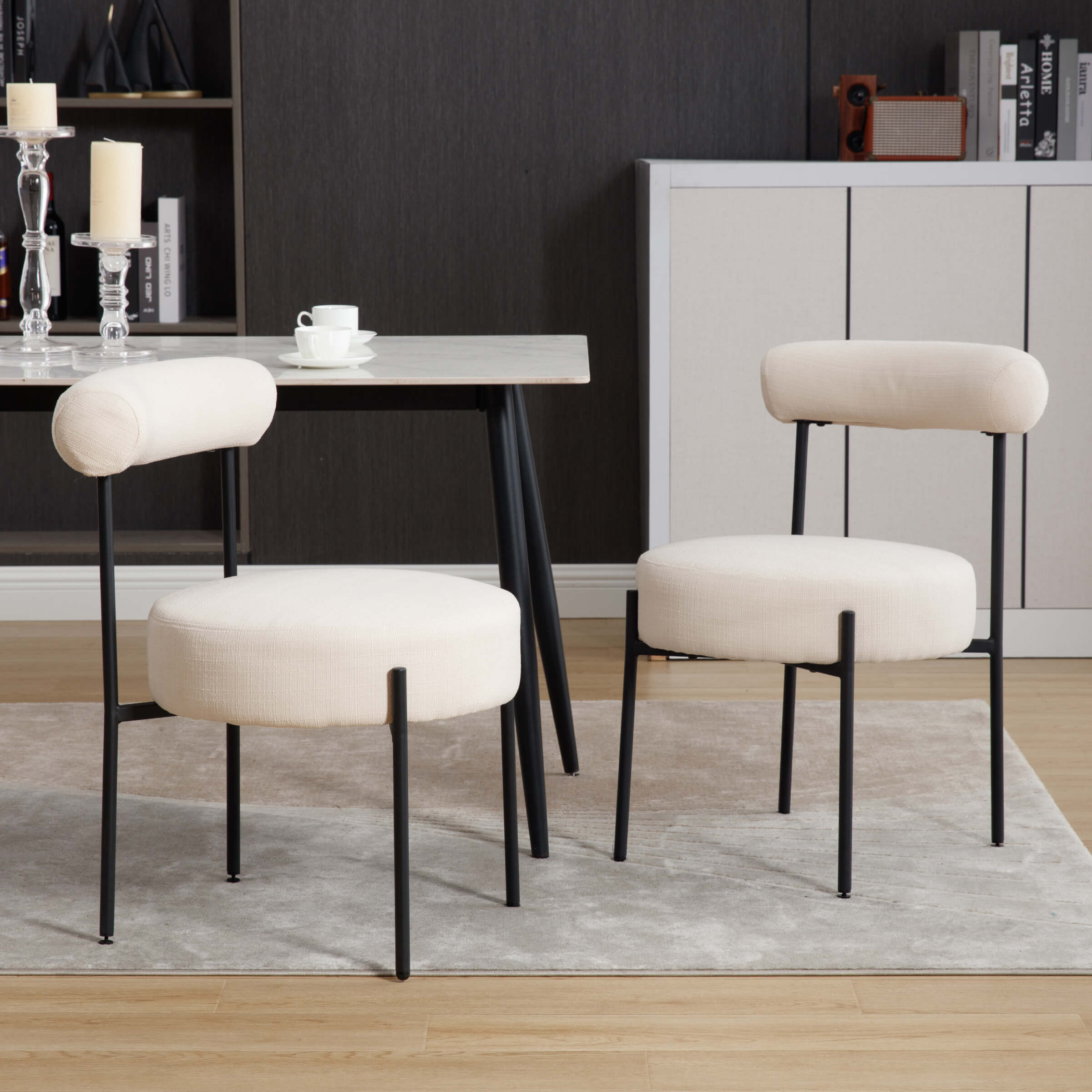 CIMOTA Modern Round Back Dining Chairs Set of 2 - 31003DC