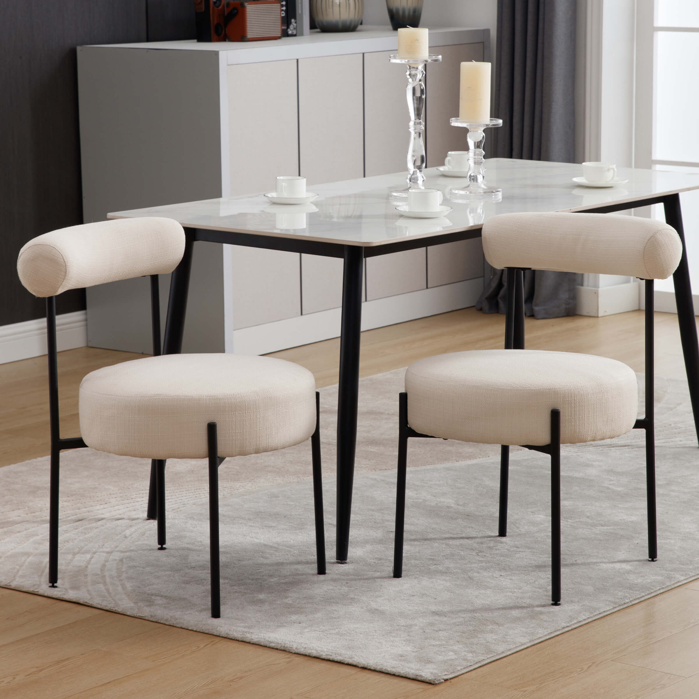 CIMOTA Modern Round Back Dining Chairs Set of 2 - 31003DC