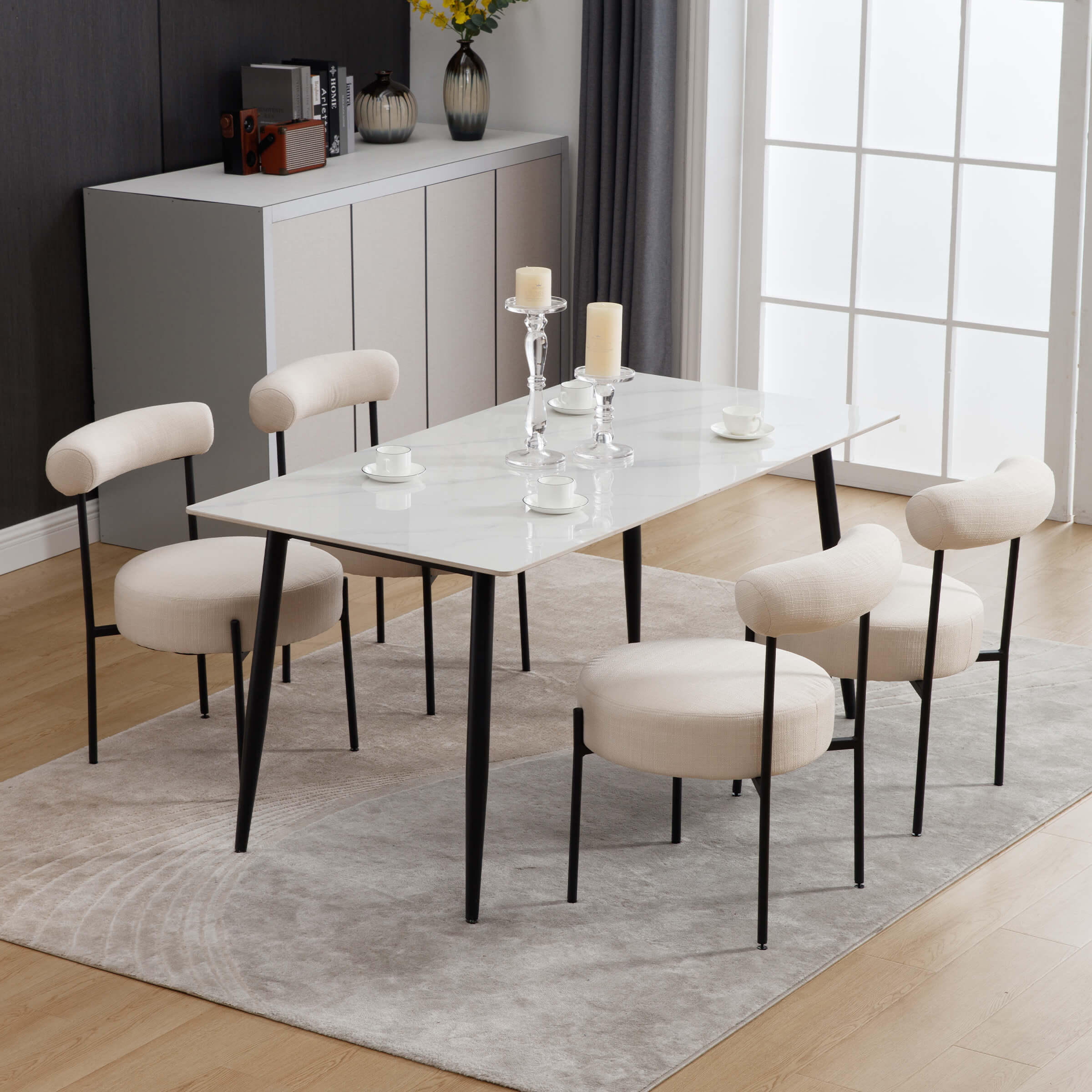 CIMOTA Modern Round Back Dining Chairs Set of 2 - 31003DC