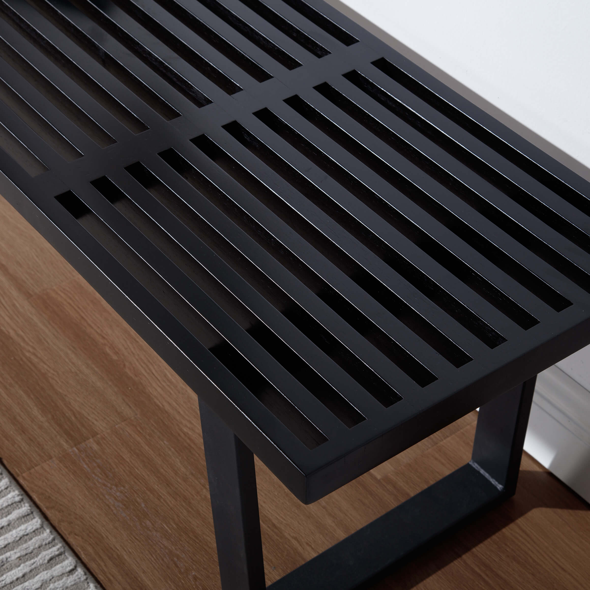 Close-up of slats and gaps