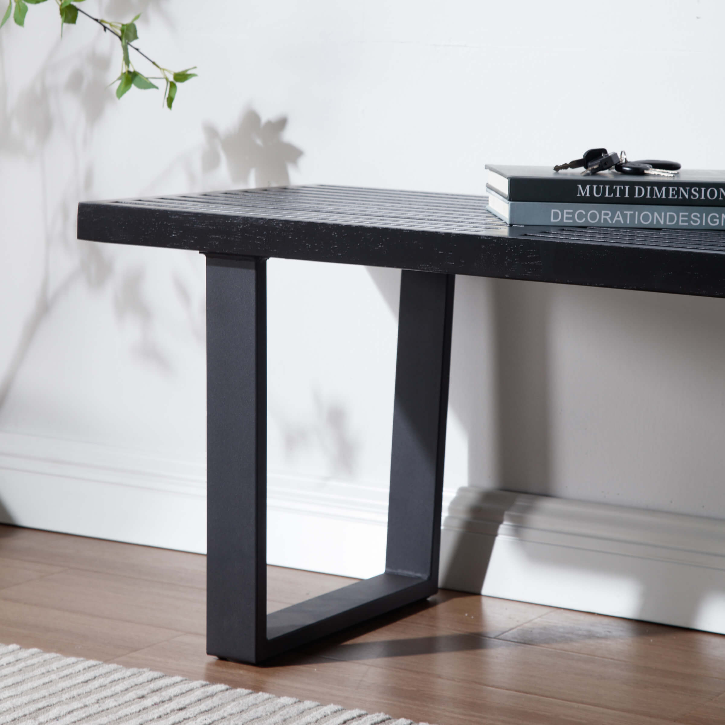 Close-up of bench legs and joinery