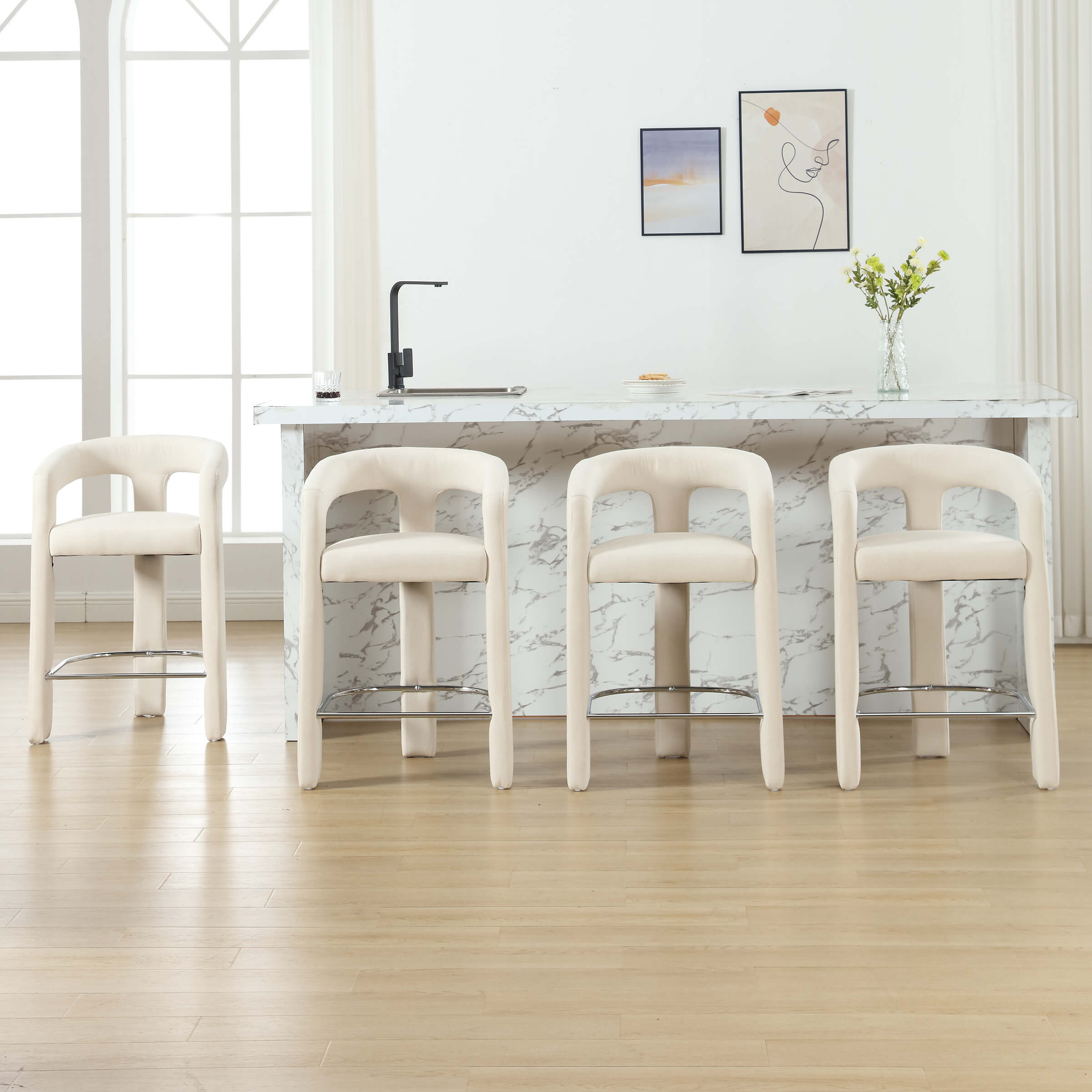 CIMOTA Open Back Counter Stools 1 PCS - 55011CS