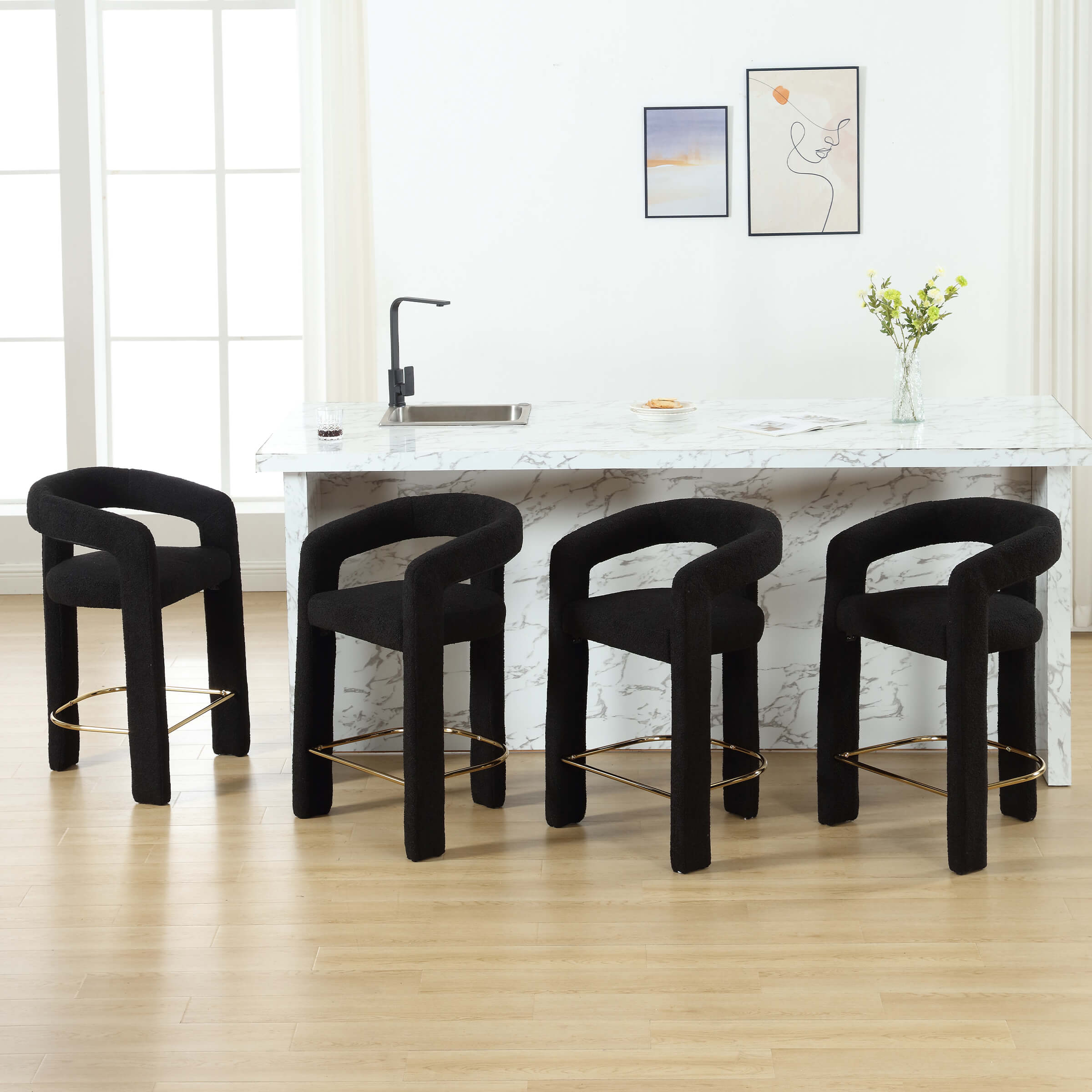 CIMOTA Open Back Counter Stools 1 PCS - 55011CS